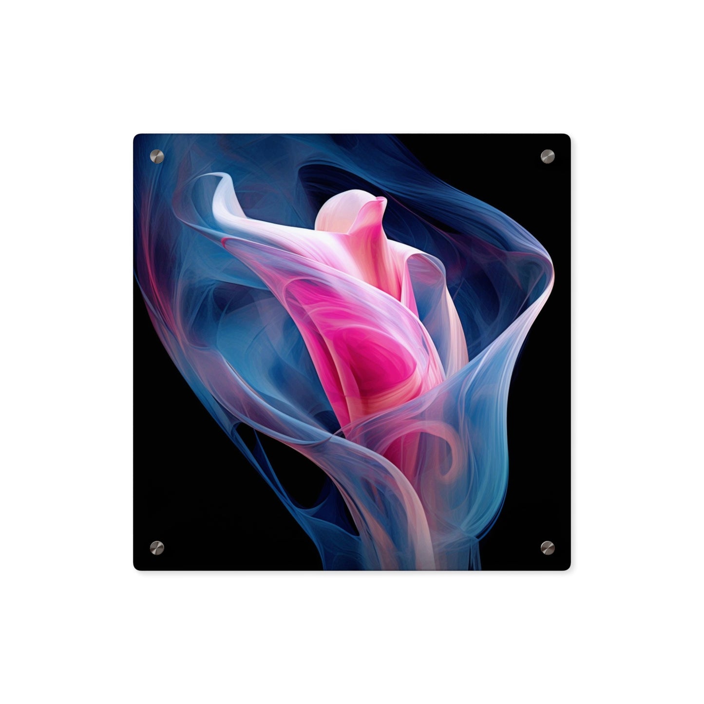 Acrylic Wall Art Panels Pink & Blue Tulip Rose 3