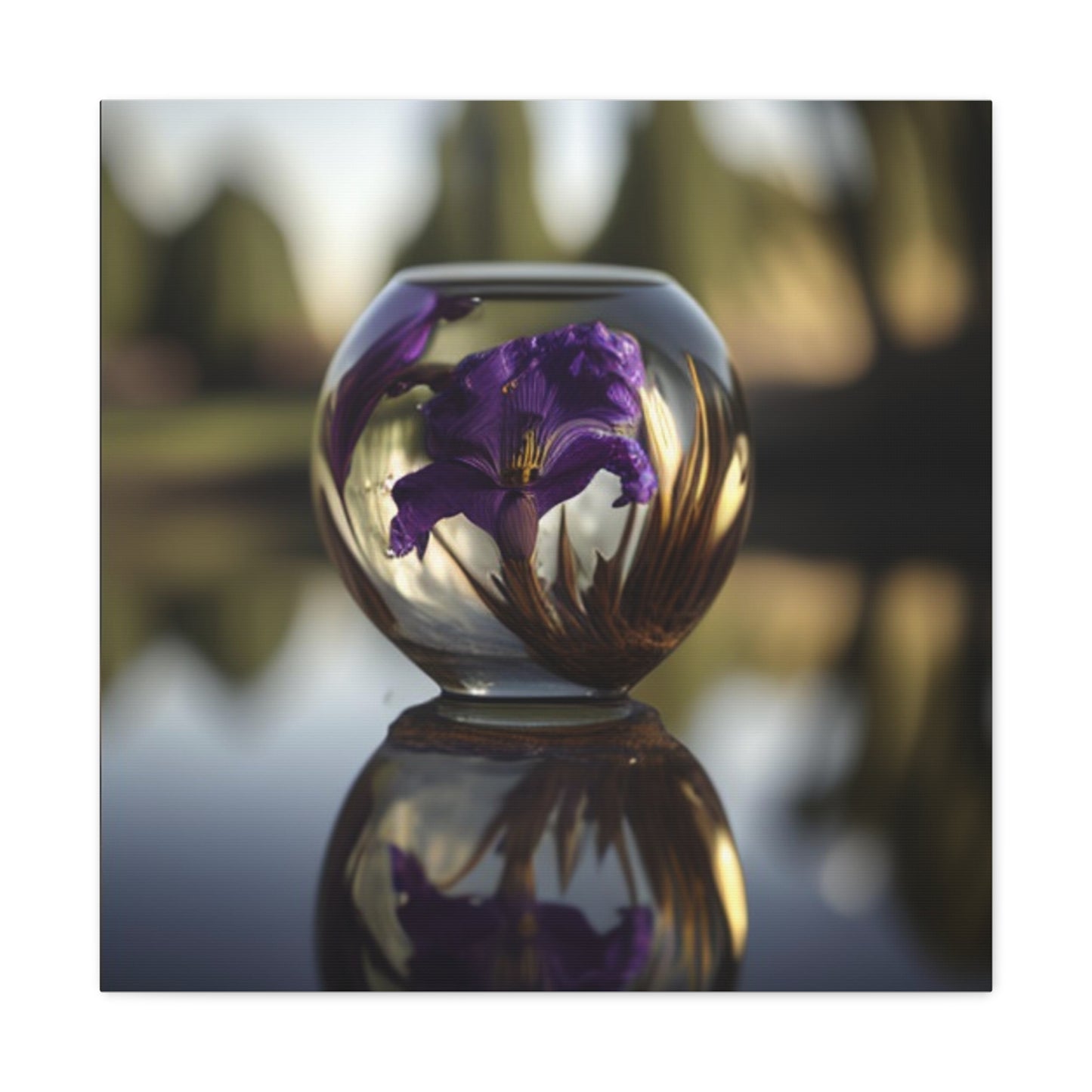 Canvas Gallery Wraps Purple Iris in a vase 2