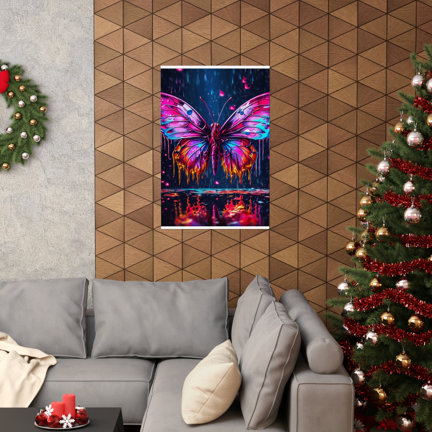 Premium Matte Vertical Posters Pink Butterfly Flair 2