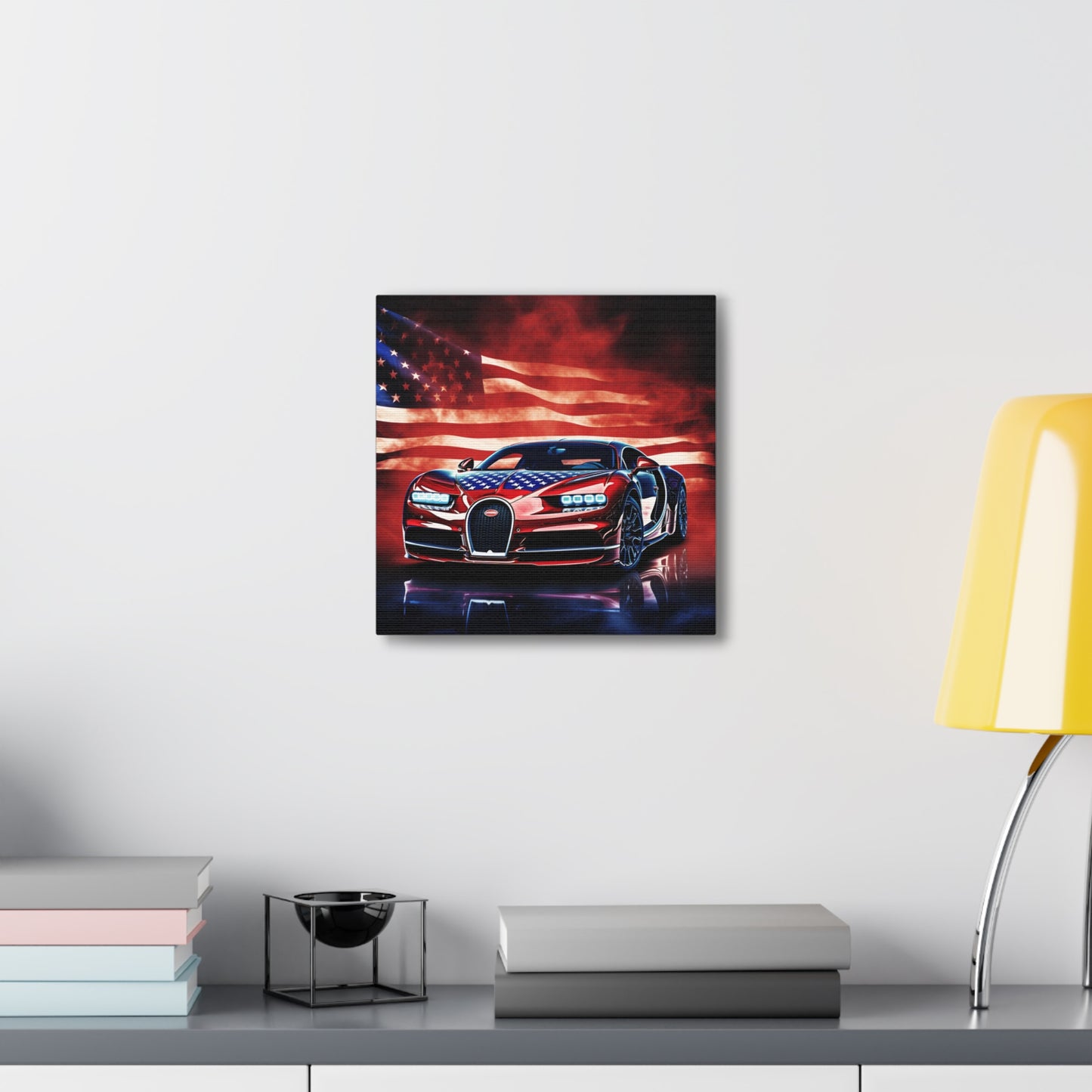 Canvas Gallery Wraps Abstract American Flag Background Bugatti 3