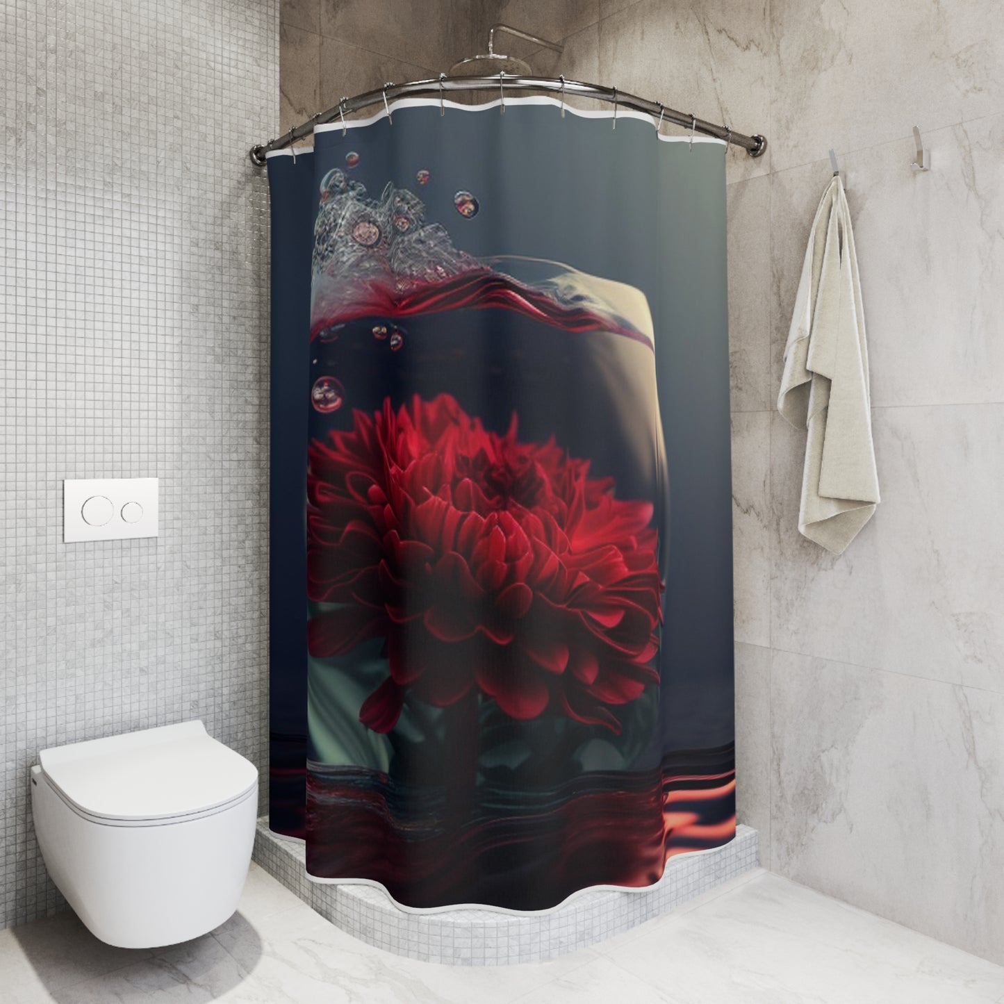 Polyester Shower Curtain Chrysanthemum 1