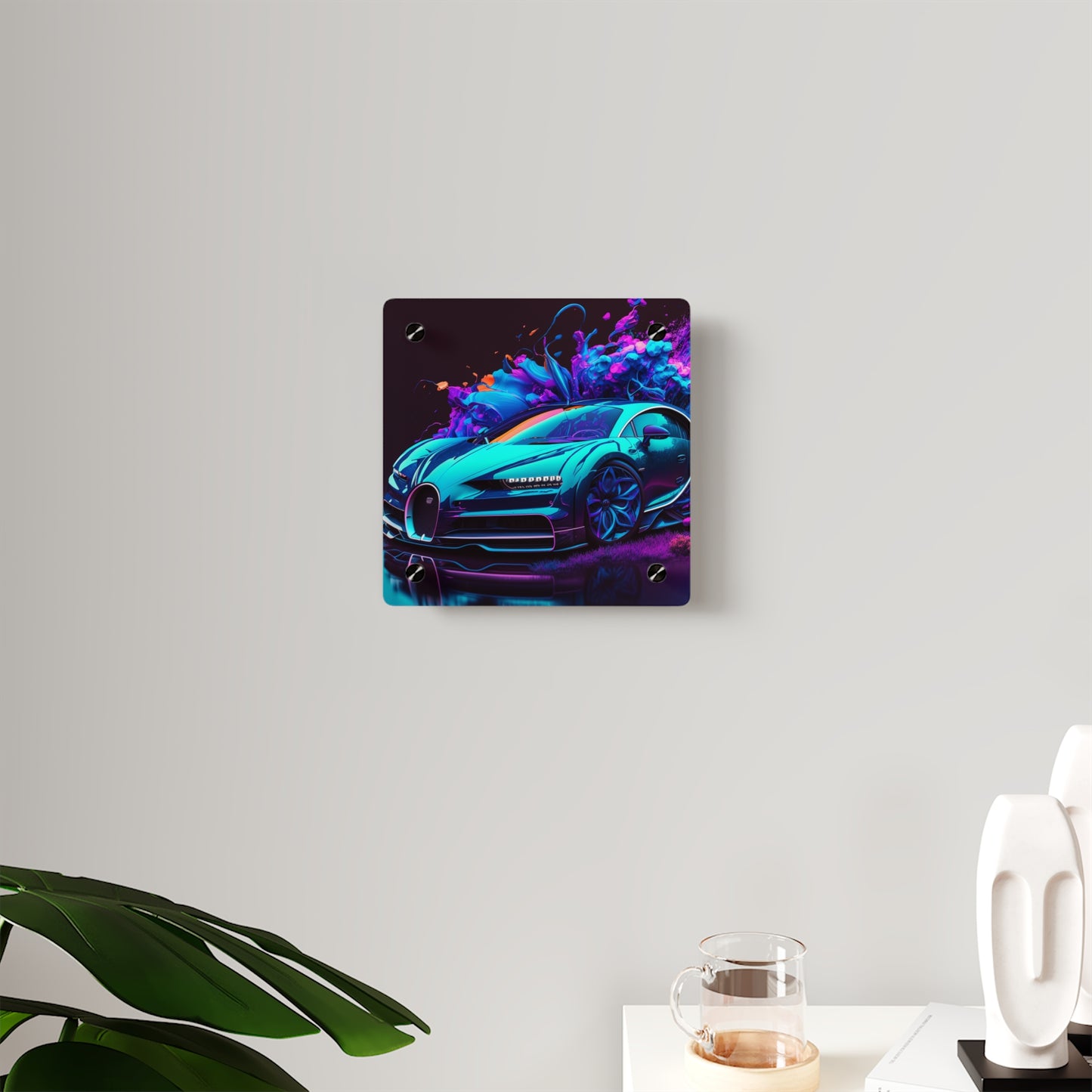 Acrylic Wall Art Panels Bugatti Neon Chiron 3