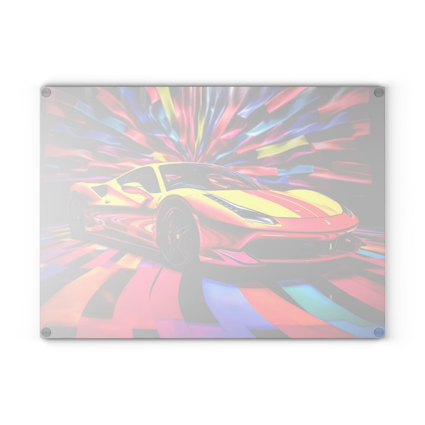 Glass Cutting Board Macro Flag Ferrari 3