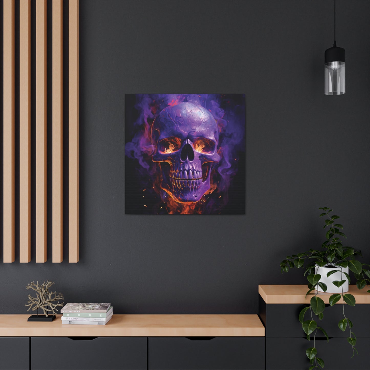 Canvas Gallery Wraps Skull Flames 1