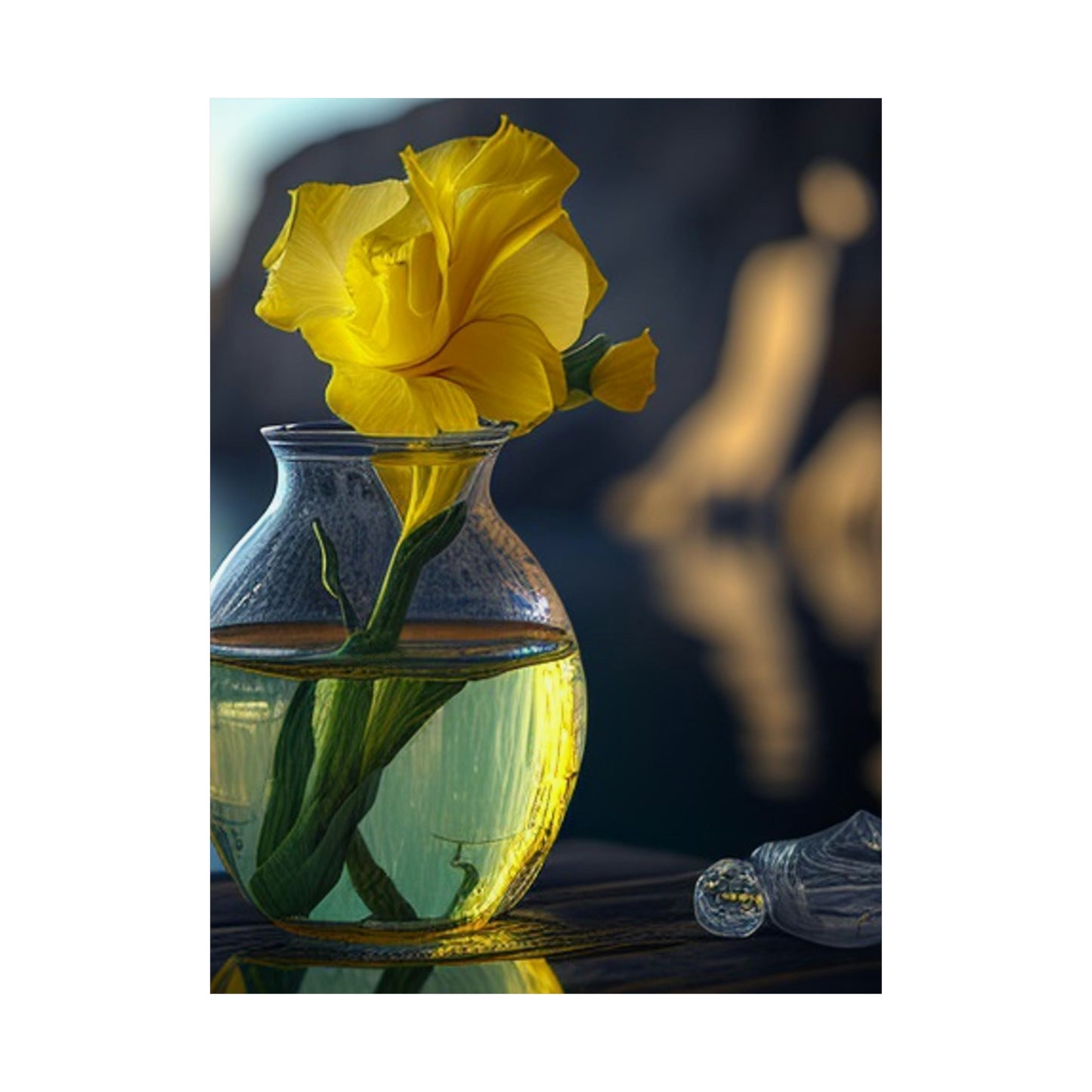 Premium Matte Vertical Posters Yellow Gladiolus glass 3