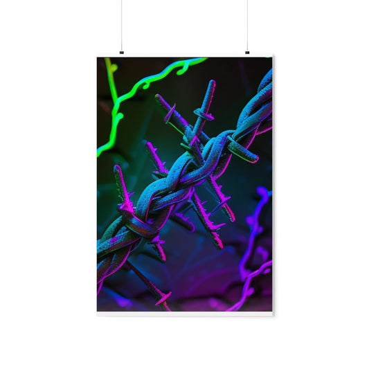 Premium Matte Vertical Posters Macro Neon Barbs 4