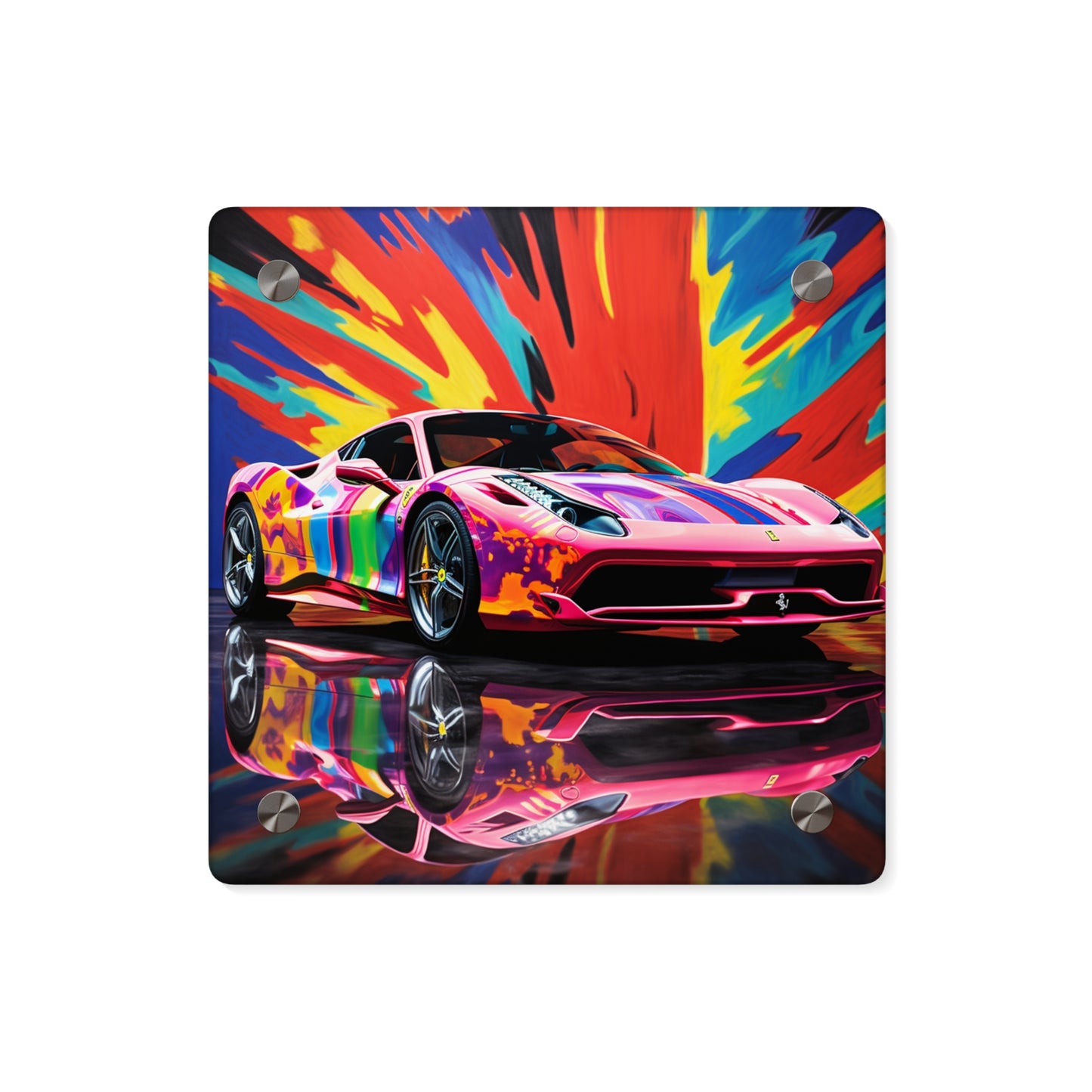 Acrylic Wall Art Panels Hyper Colorfull Ferrari 3