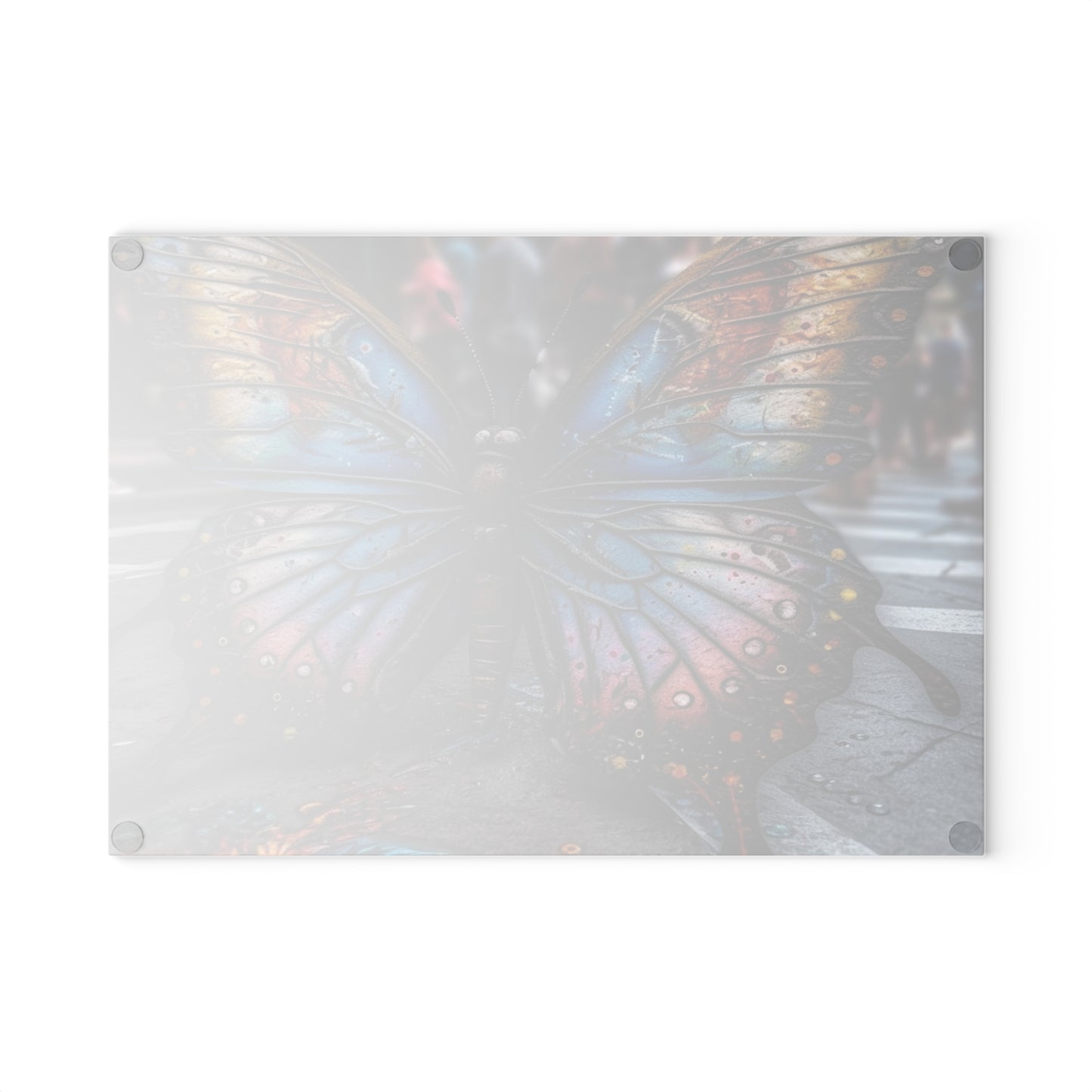 Glass Cutting Board Liquid Street Butterfly 4