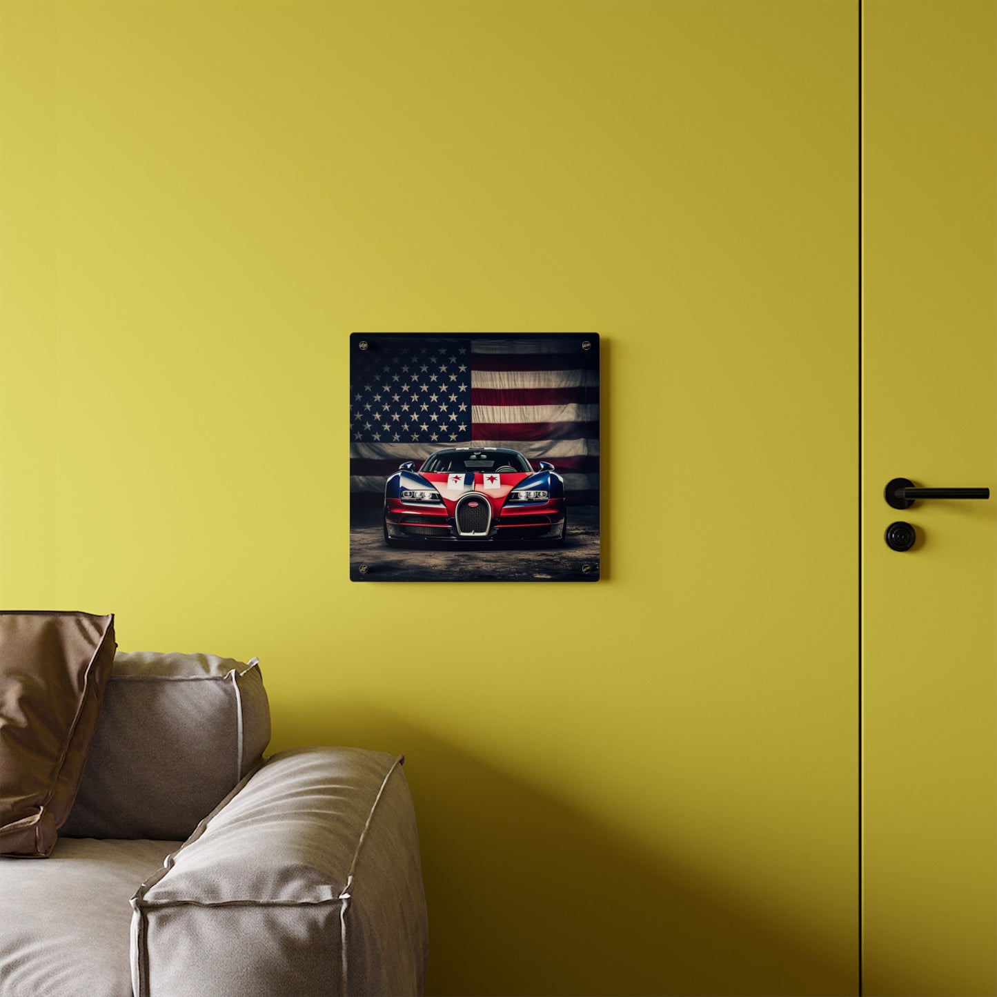 Acrylic Wall Art Panels Bugatti American Flag 3