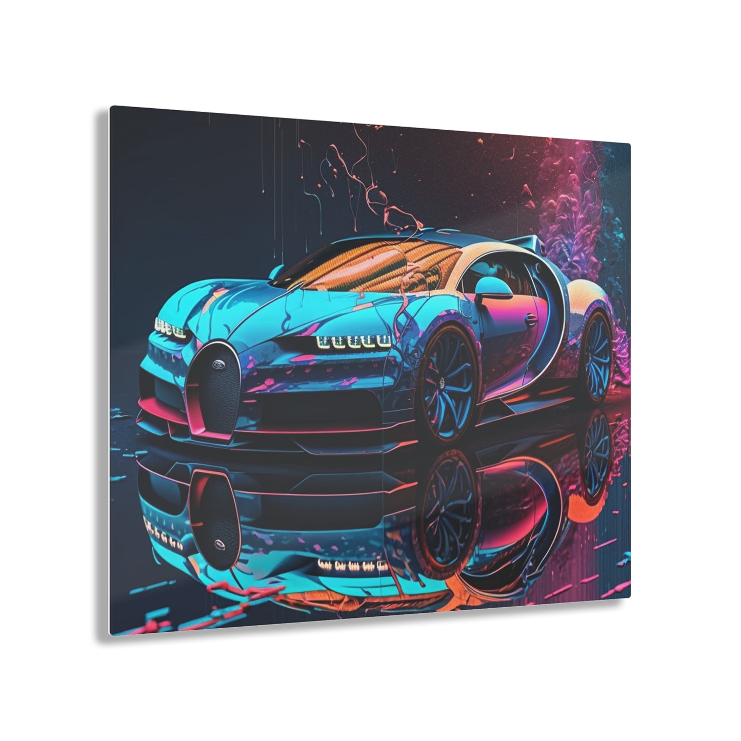 Acrylic Prints Bugatti Neon Chiron 4