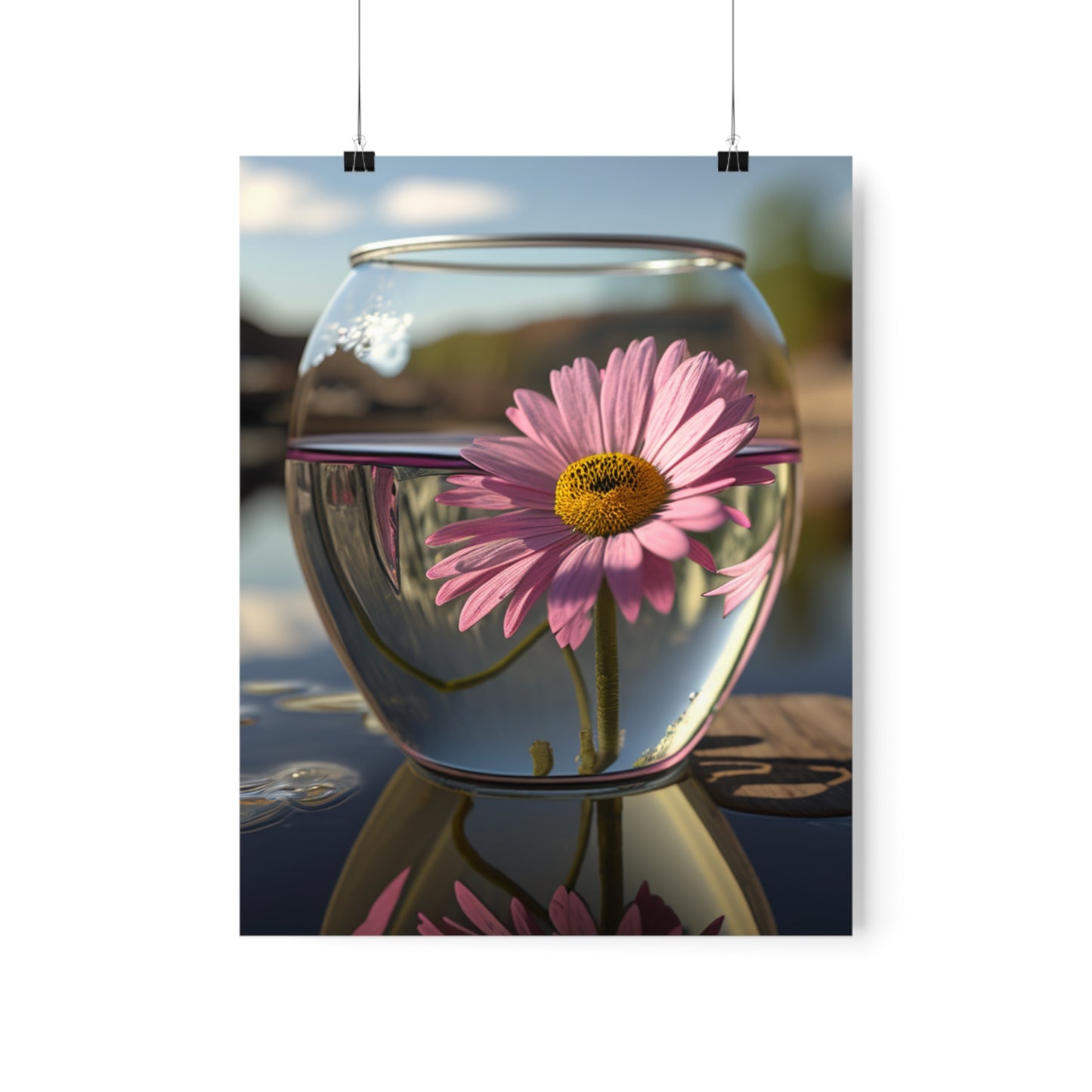 Premium Matte Vertical Posters Daisy in a vase 1