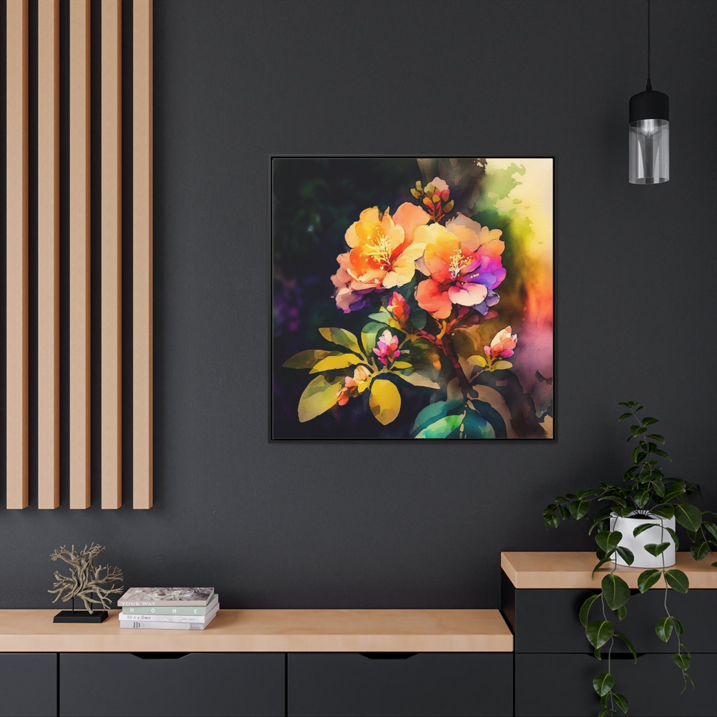 Gallery Canvas Wraps, Square Frame Bright Spring Flowers 2