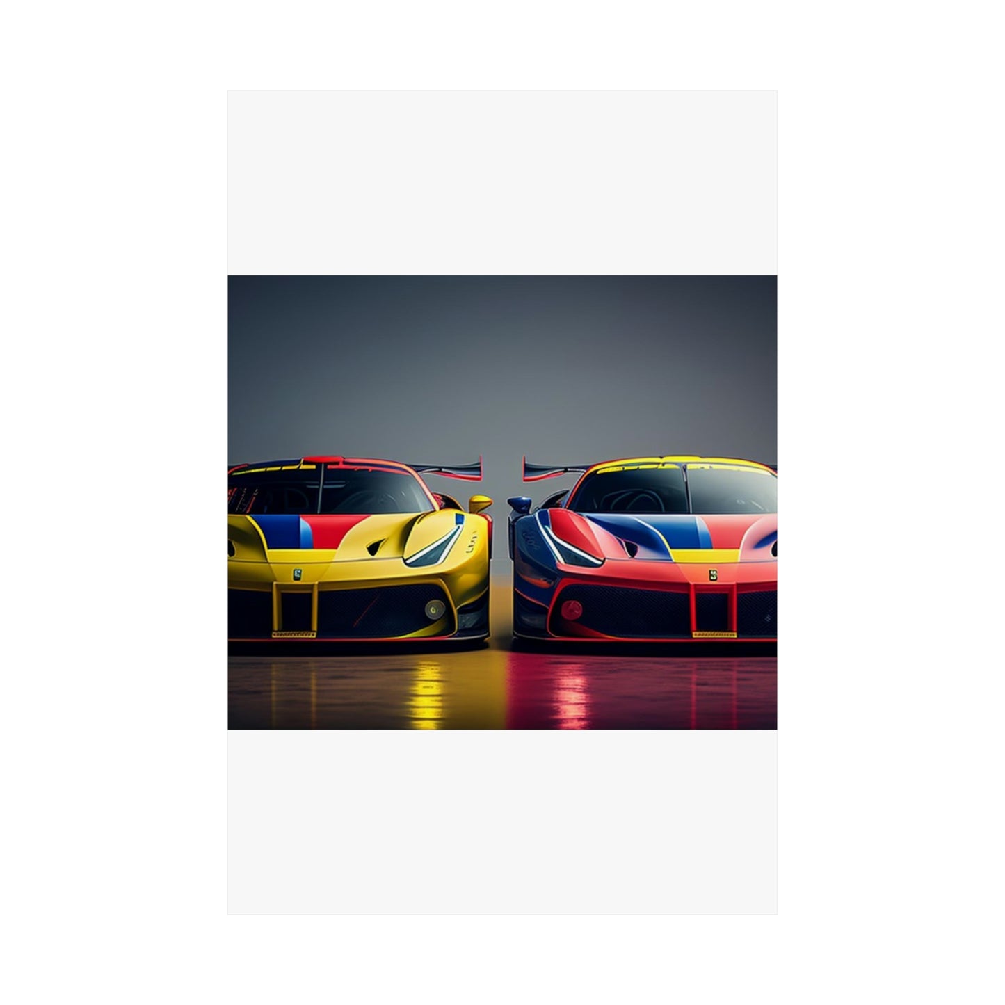 Premium Matte Vertical Posters Ferrari Red Blue 1