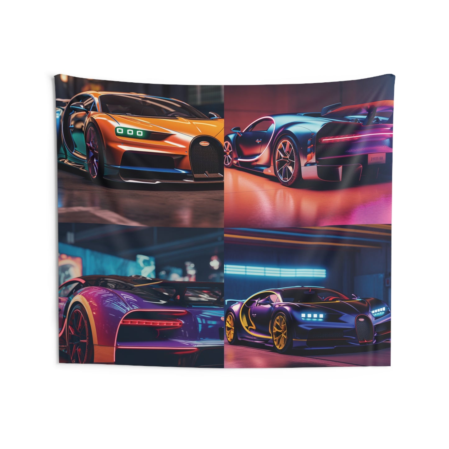 Indoor Wall Tapestries Hyper Bugatti Neon Chiron 5