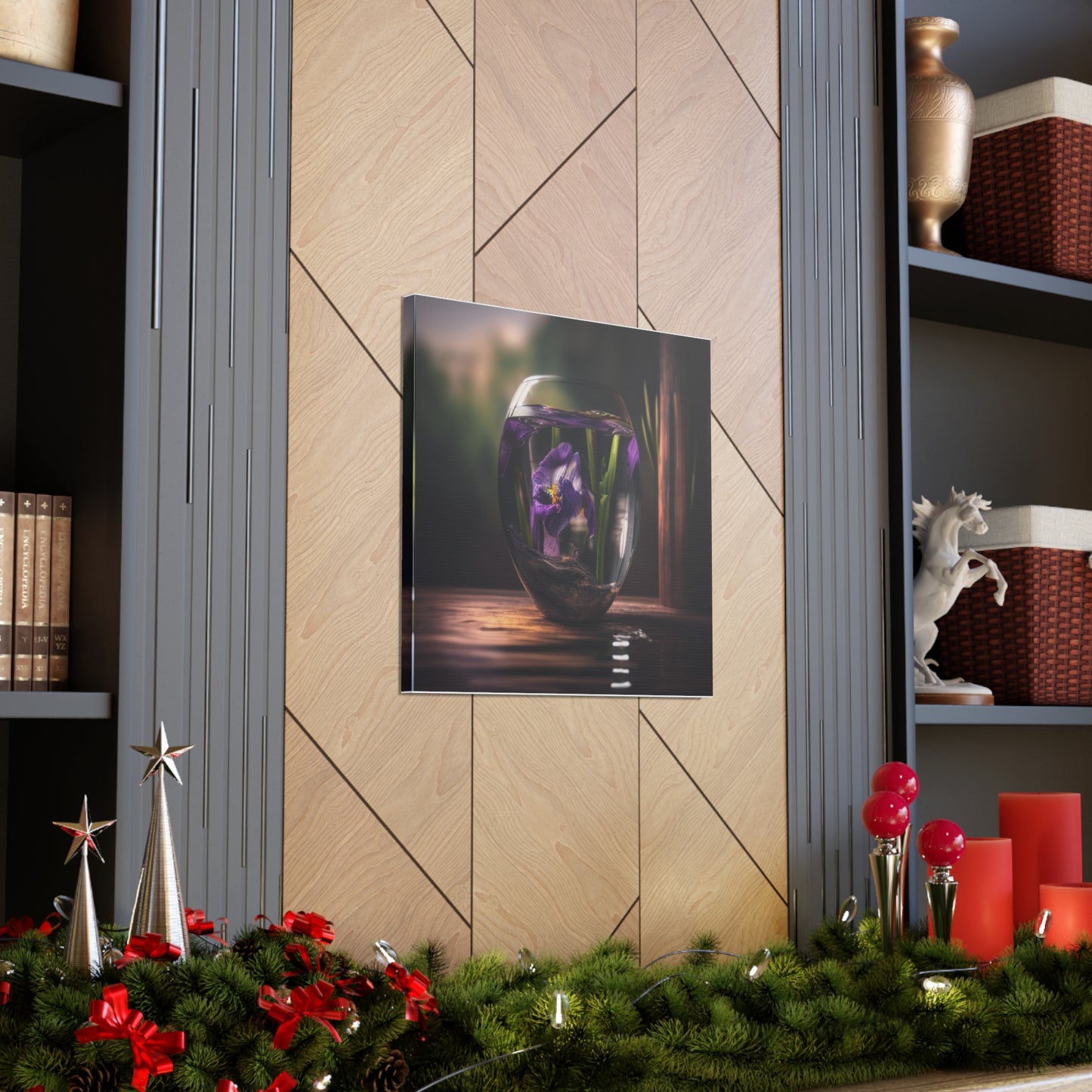 Canvas Gallery Wraps Purple Iris in a vase 4