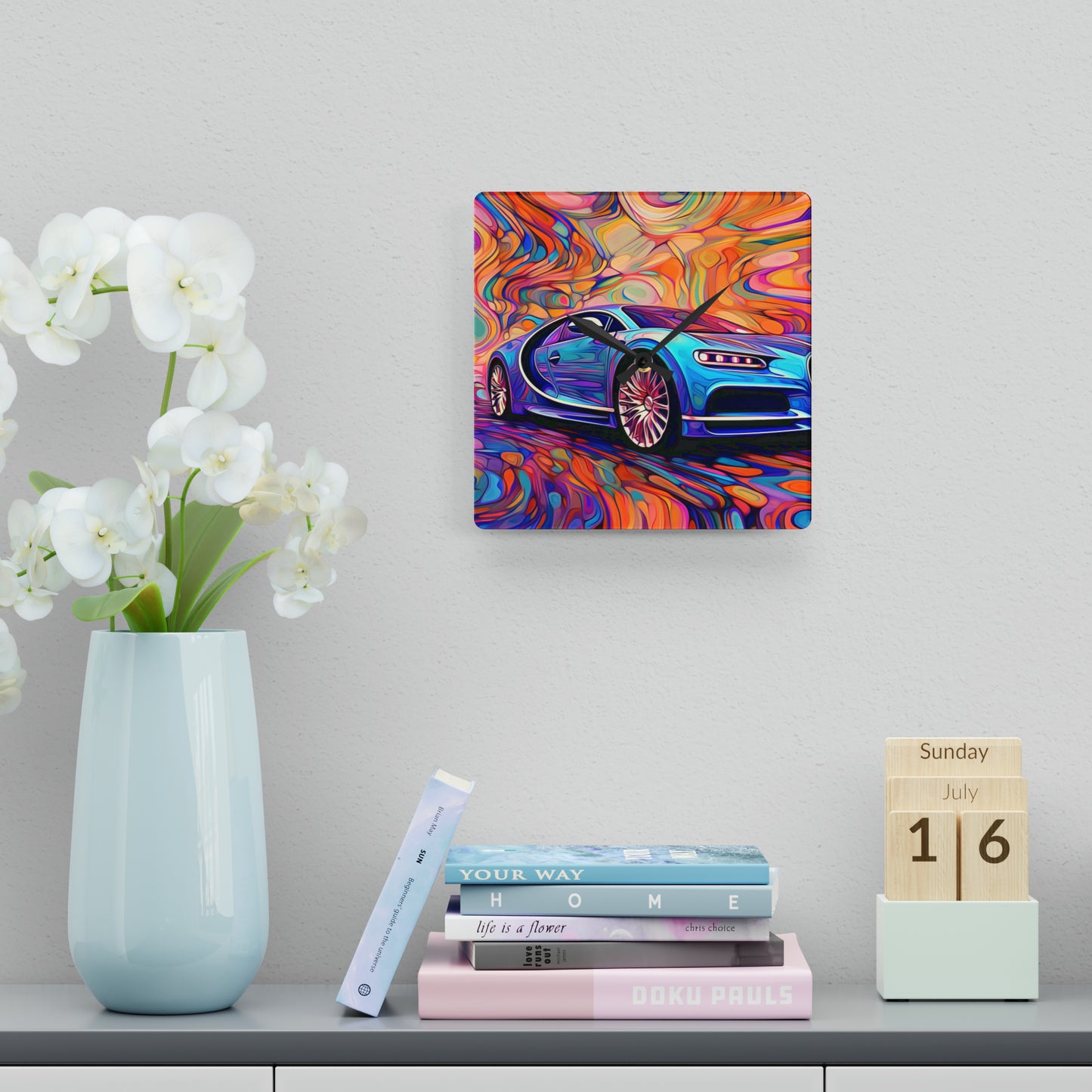 Acrylic Wall Clock Bugatti Abstract Concept 3