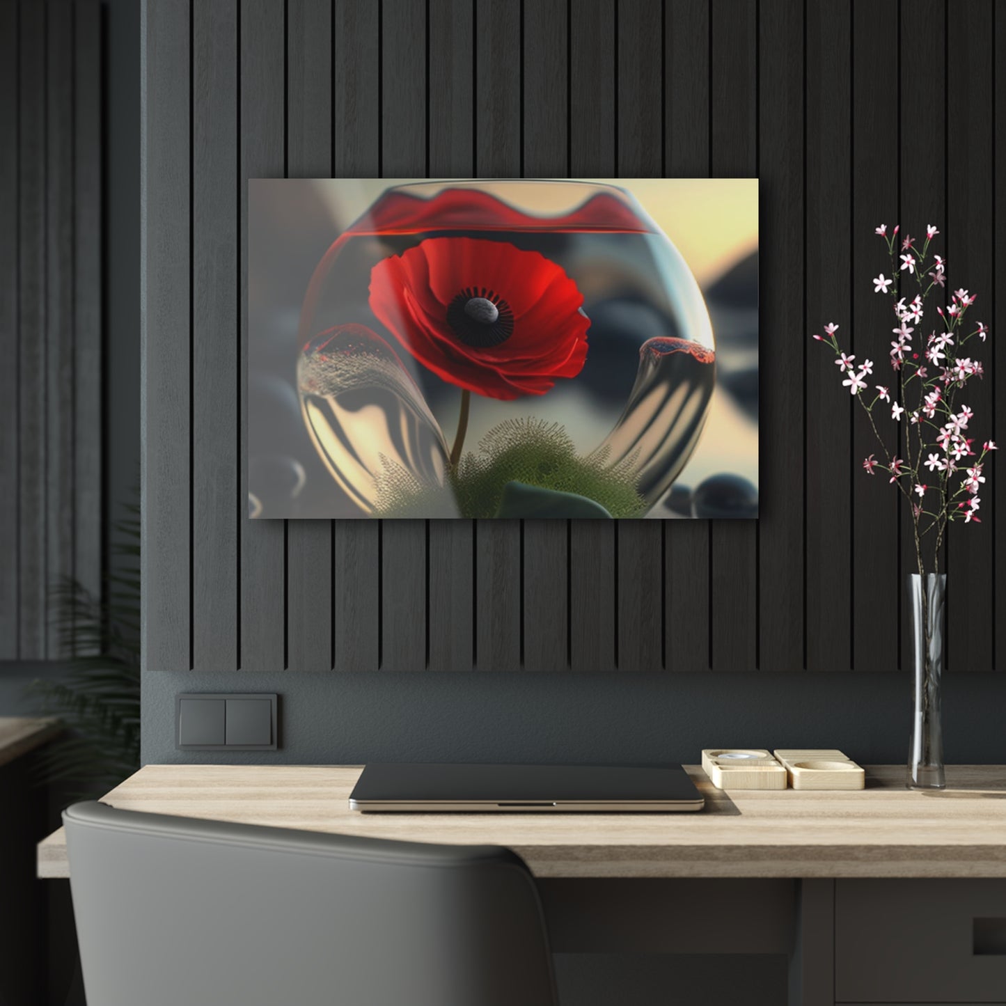 Acrylic Prints Red Anemone in a Vase 3