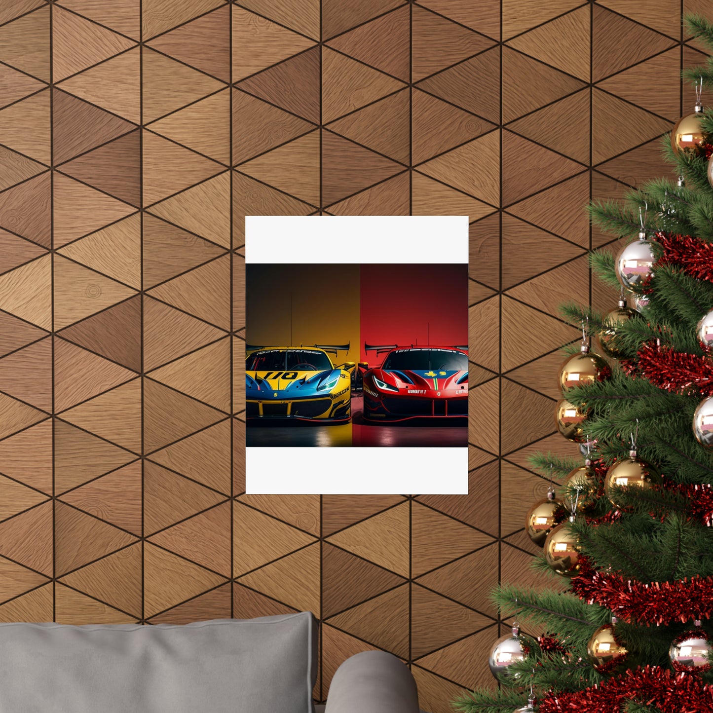 Premium Matte Vertical Posters Ferrari Red Blue 3