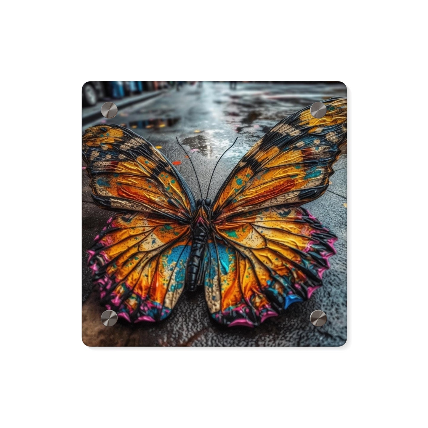 Acrylic Wall Art Panels Liquid Street Butterfly 1