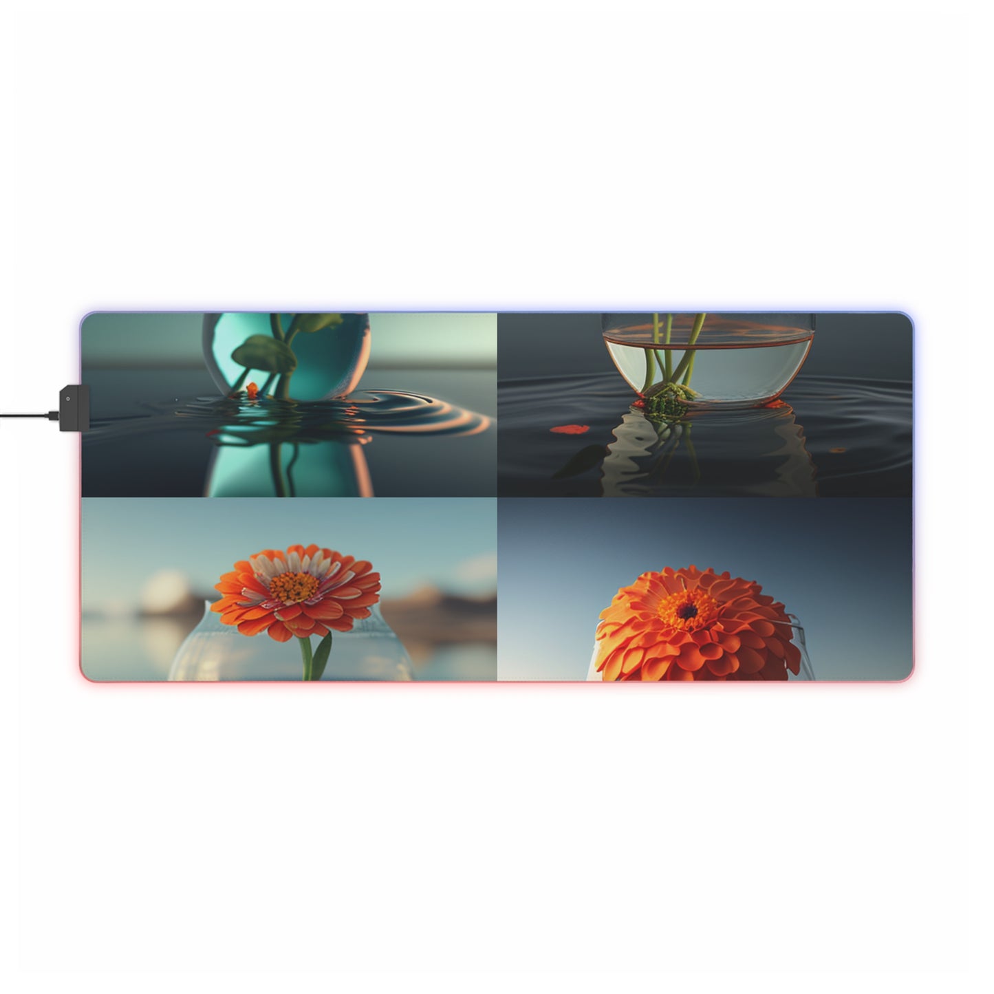 LED Gaming Mouse Pad Orange Zinnia 5