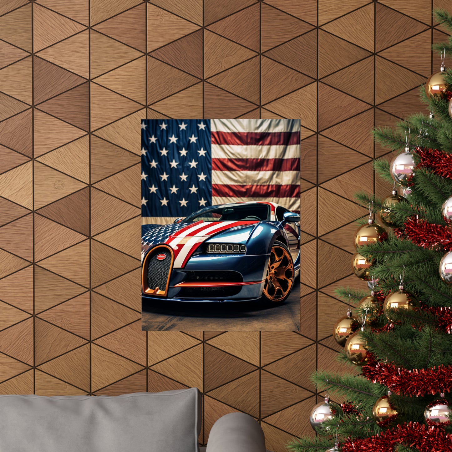 Premium Matte Vertical Posters Bugatti Flag American 4