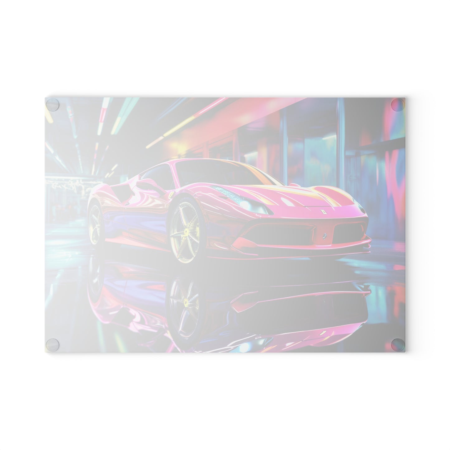 Glass Cutting Board Pink Macro Ferrari 4