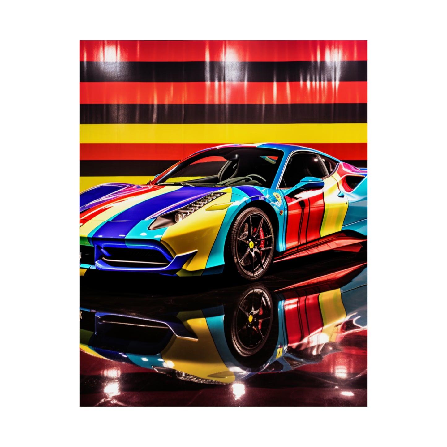 Premium Matte Vertical Posters Hyper Colorfull Ferrari 2