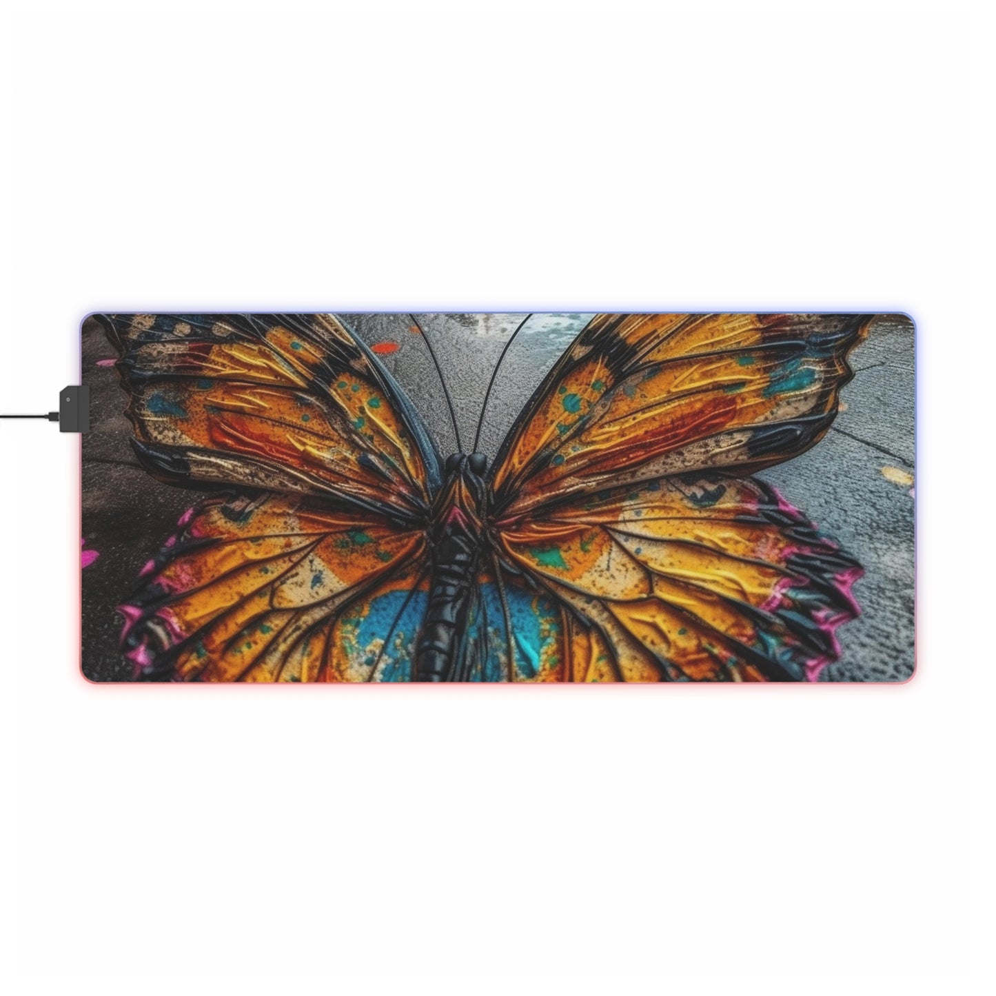 LED Gaming Mouse Pad Liquid Street Butterfly 1