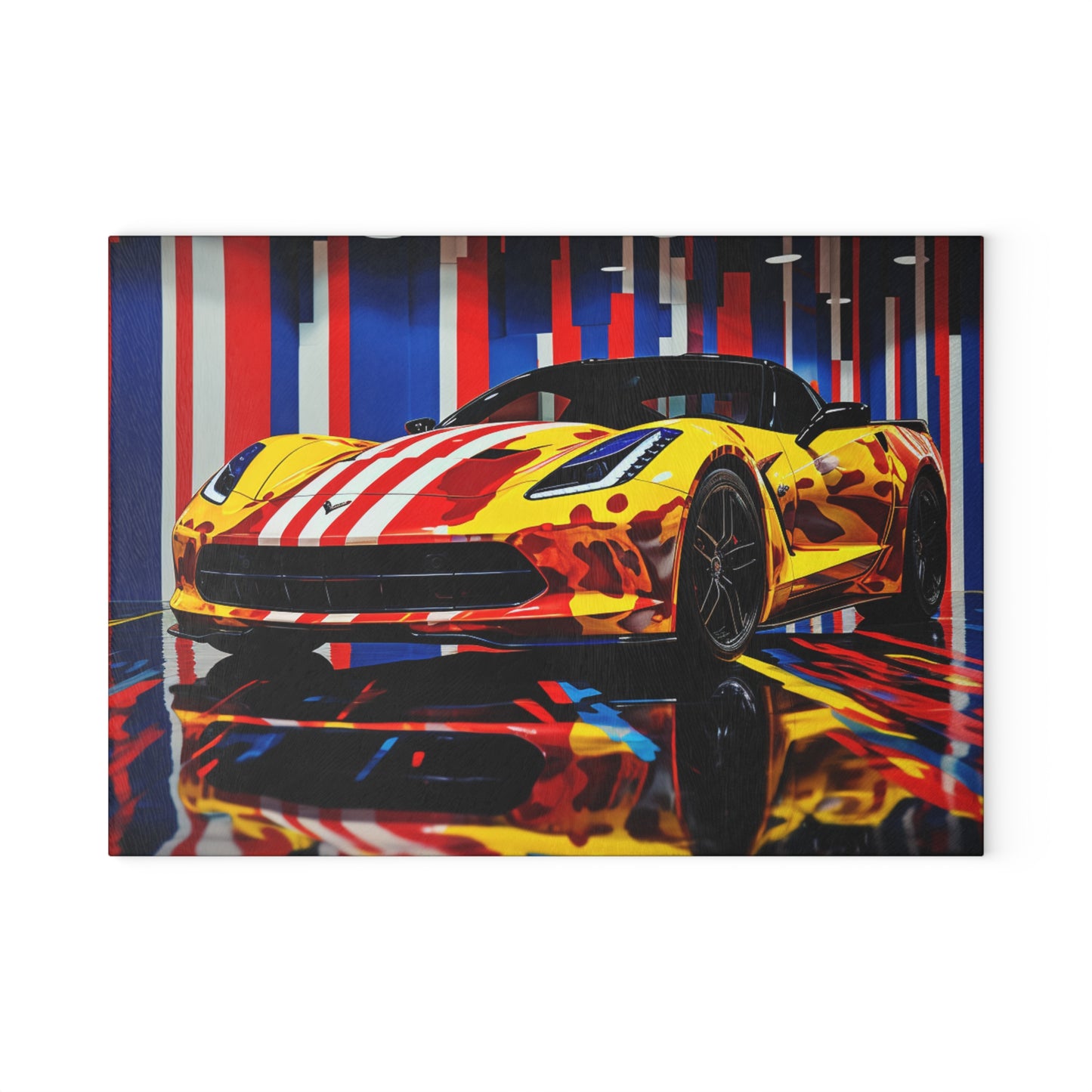 Glass Cutting Board Macro Flag Ferrari 4