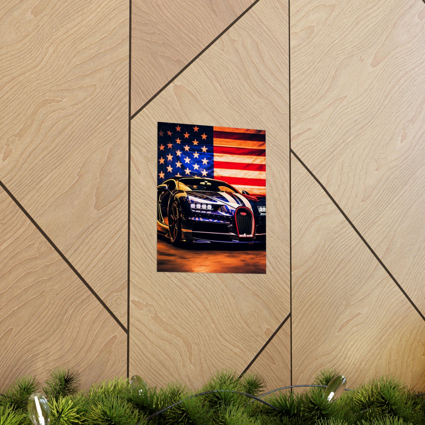 Premium Matte Vertical Posters Macro Bugatti American Flag 4