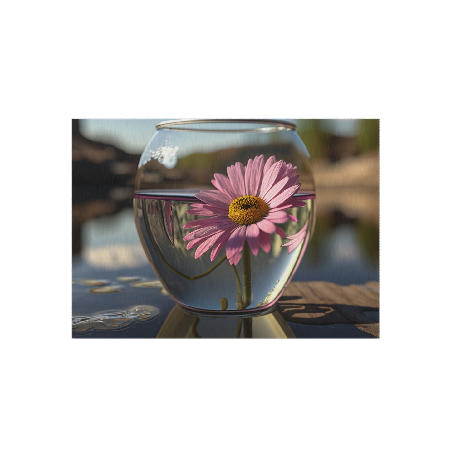 Outdoor Rug  Daisy in a vase 1