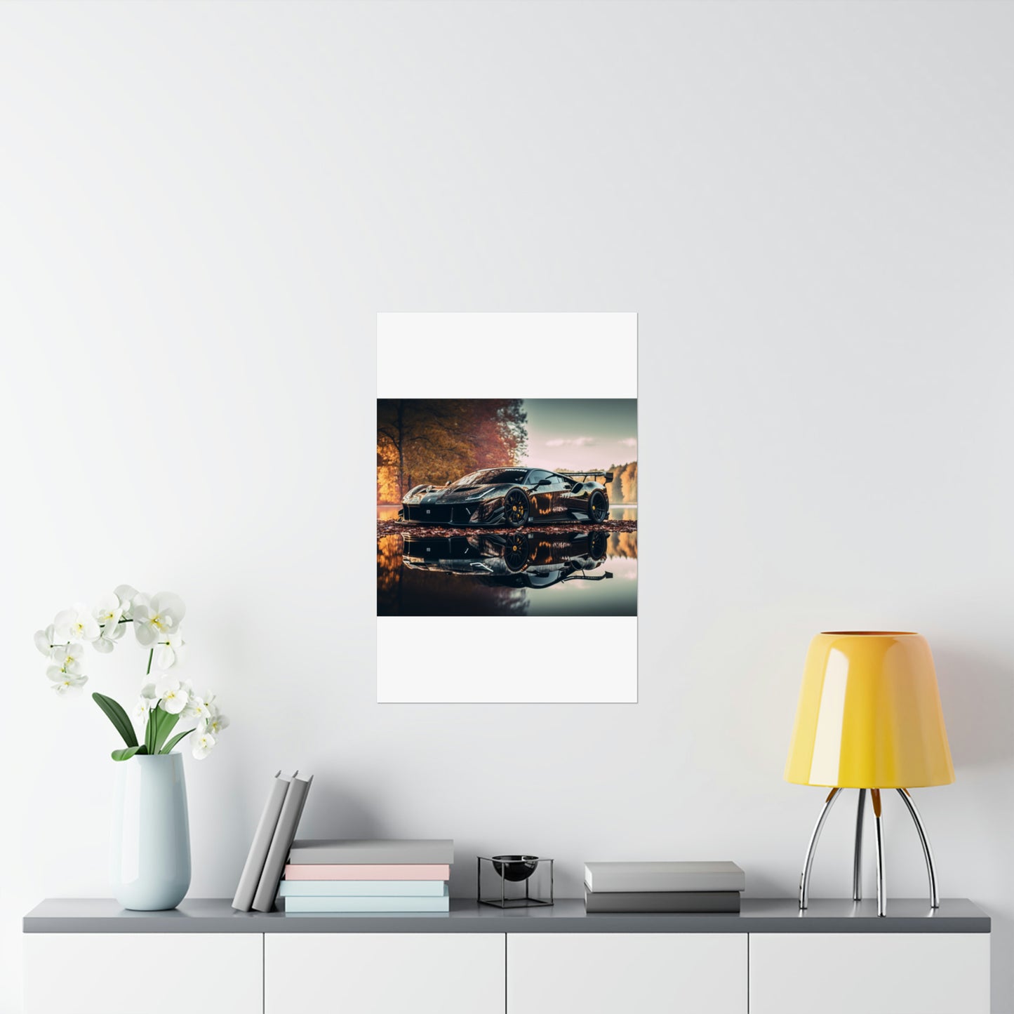 Premium Matte Vertical Posters Ferrari Lake 1