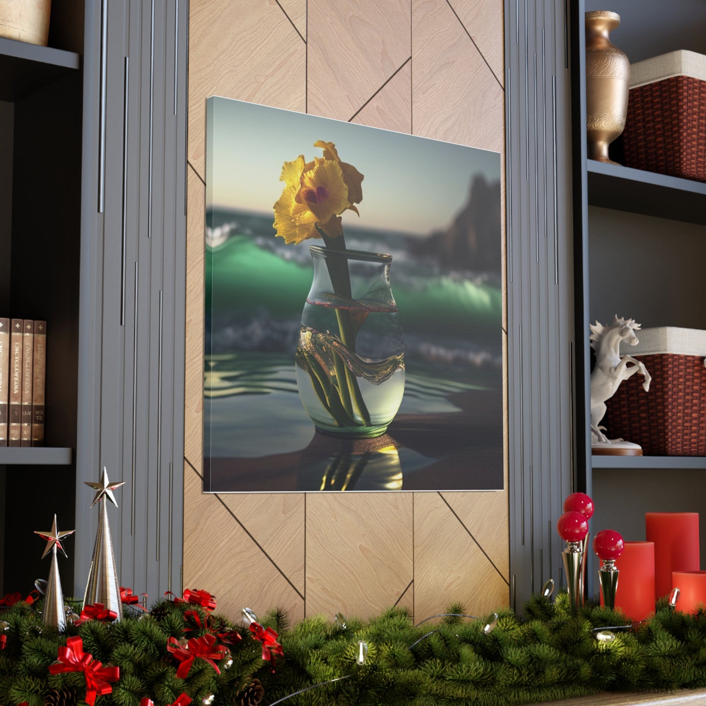 Canvas Gallery Wraps Yellow Gladiolus glass 1