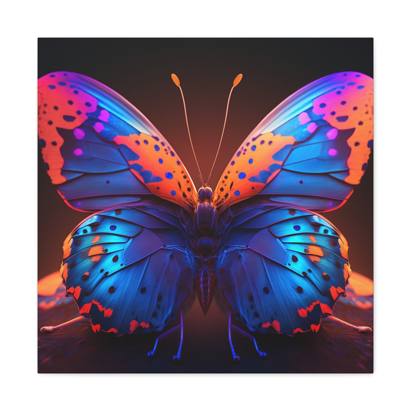 Canvas Gallery Wraps Neon Butterfly Macro 3