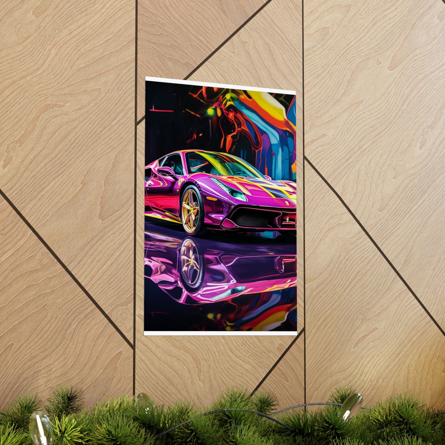 Premium Matte Vertical Posters Pink Macro Ferrari 2