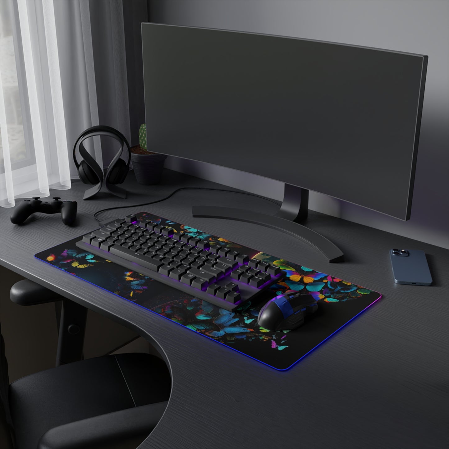 LED Gaming Mouse Pad Moon Butterfly 5