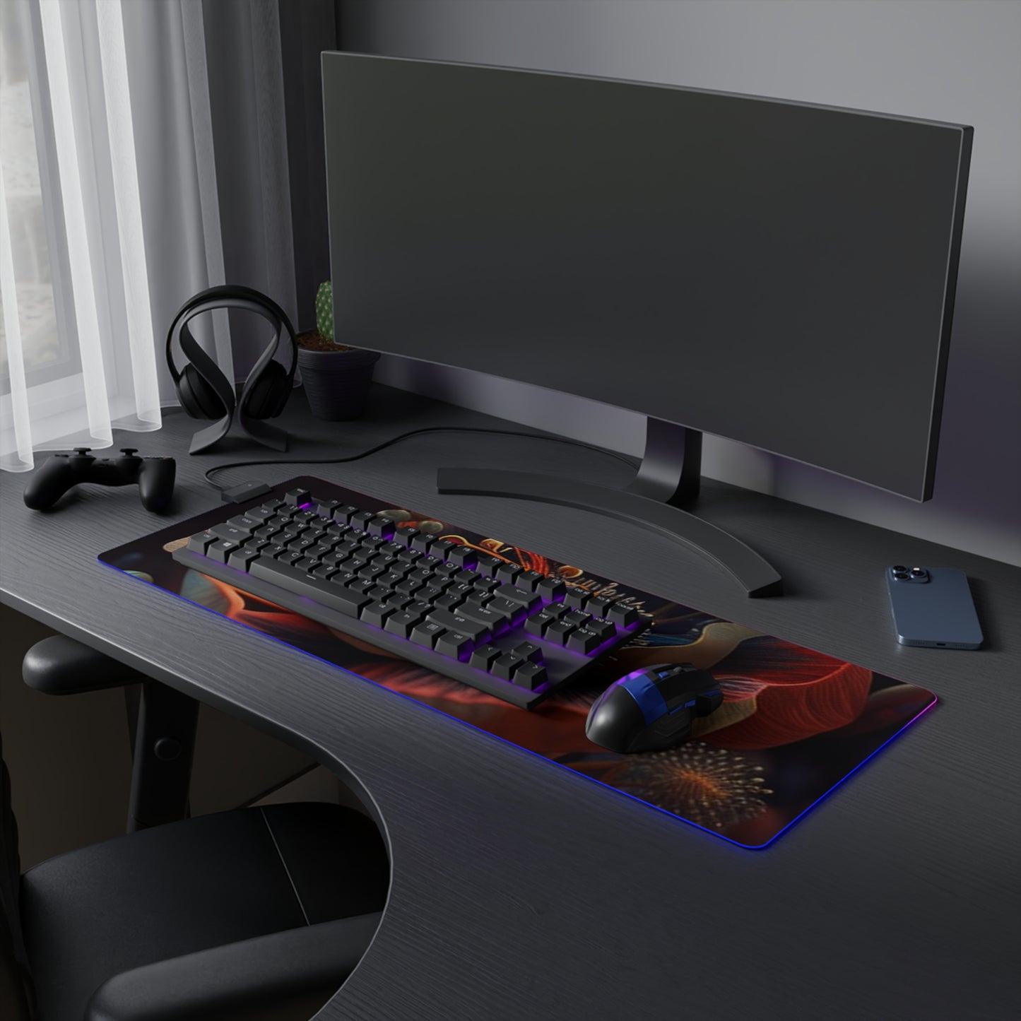 LED Gaming Mouse Pad Flower Arangment 3