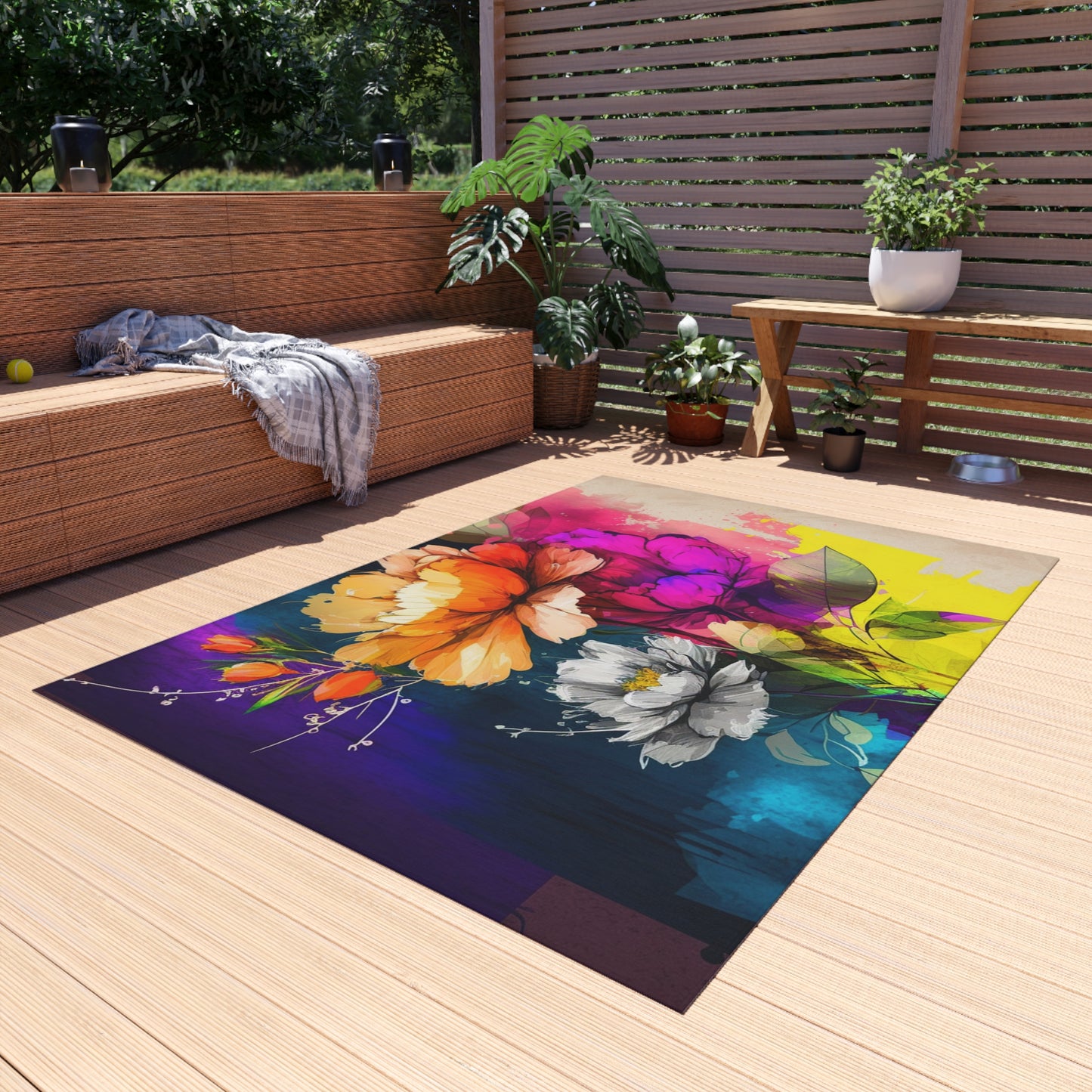 Outdoor Rug  Bright Spring Flowers 4