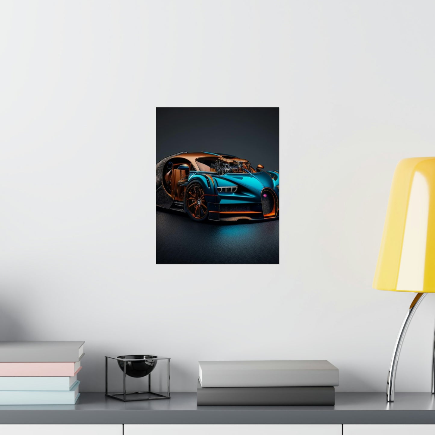 Premium Matte Vertical Posters Bugatti Blue 4