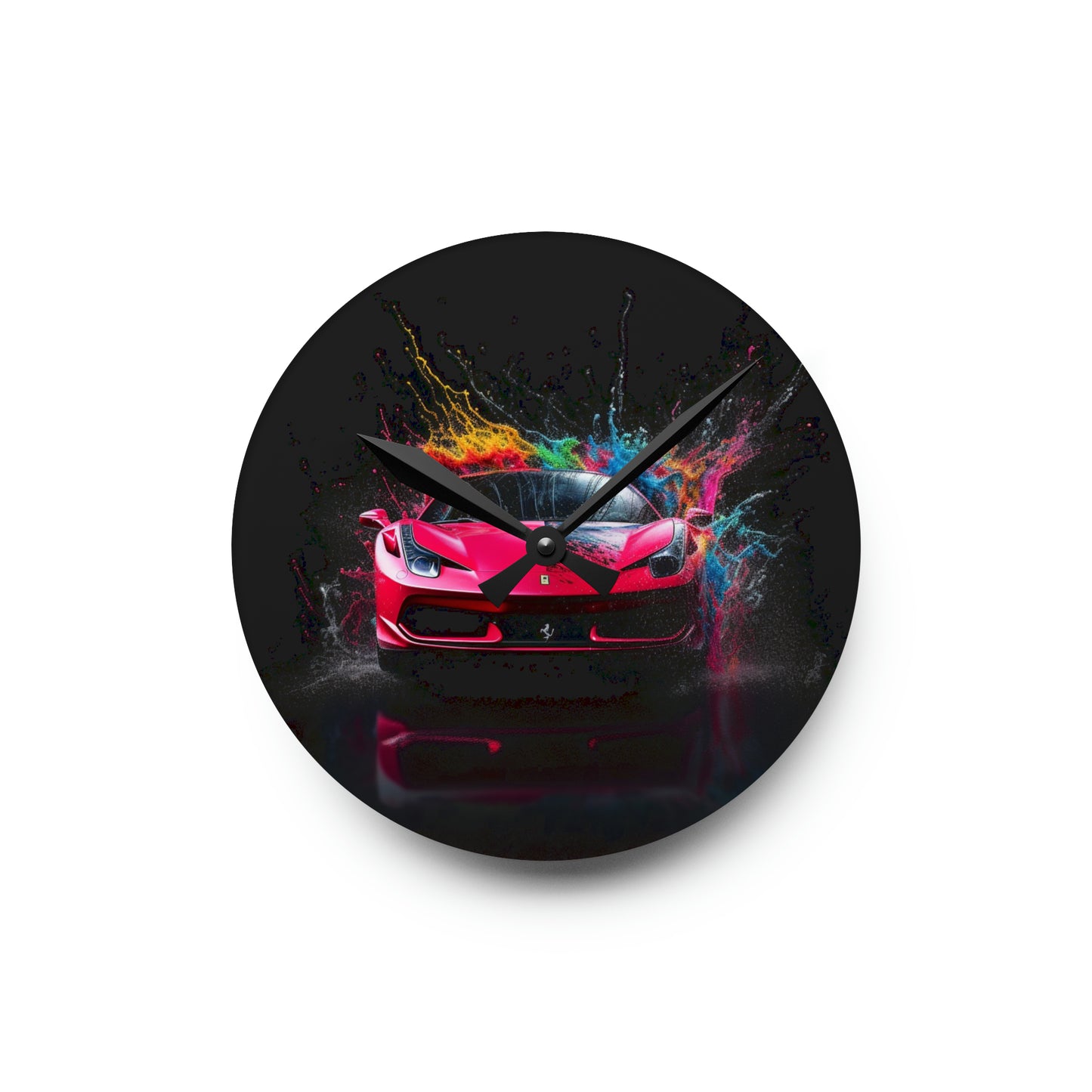 Acrylic Wall Clock Ferrari Water Splash 2