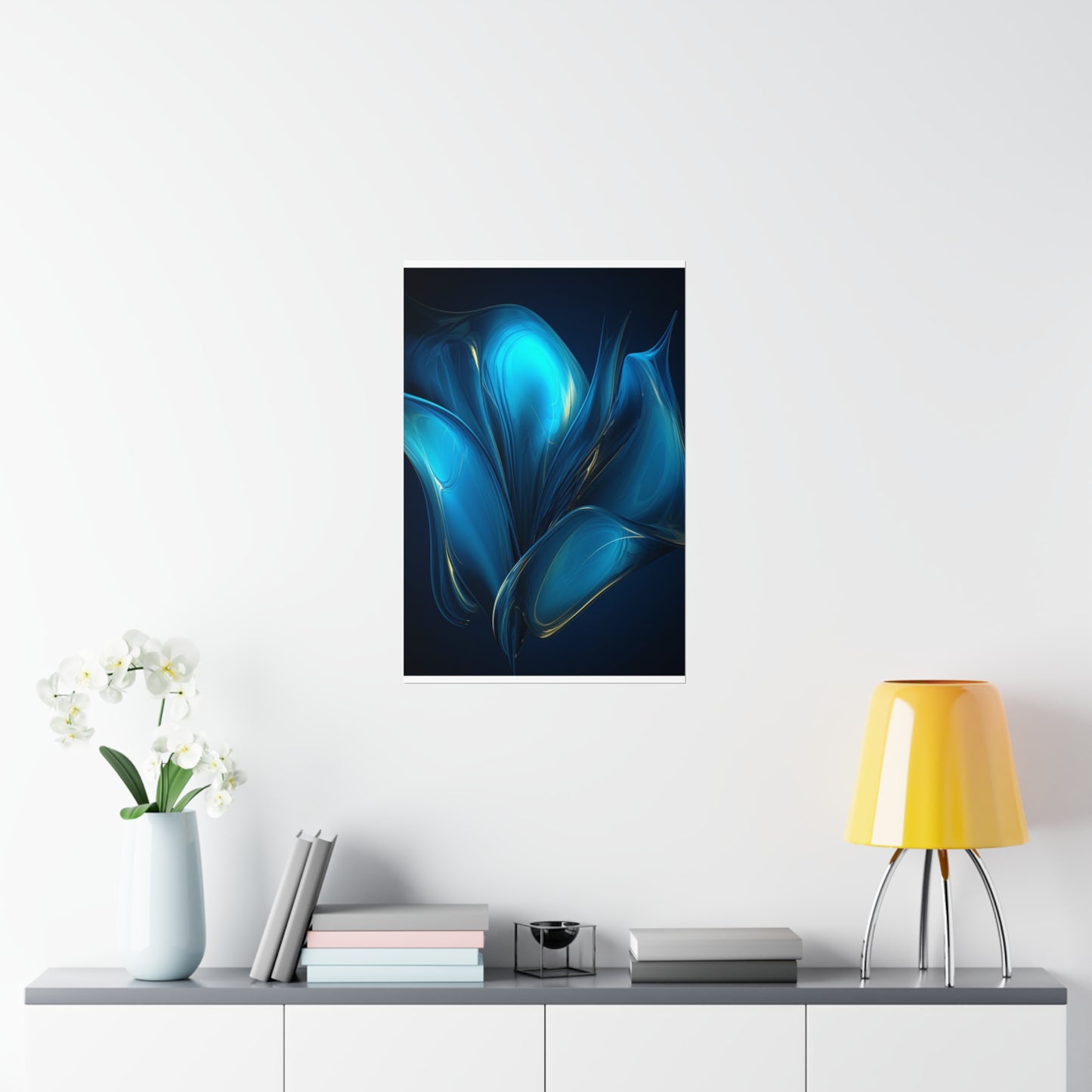 Premium Matte Vertical Posters Abstract Blue Tulip 2