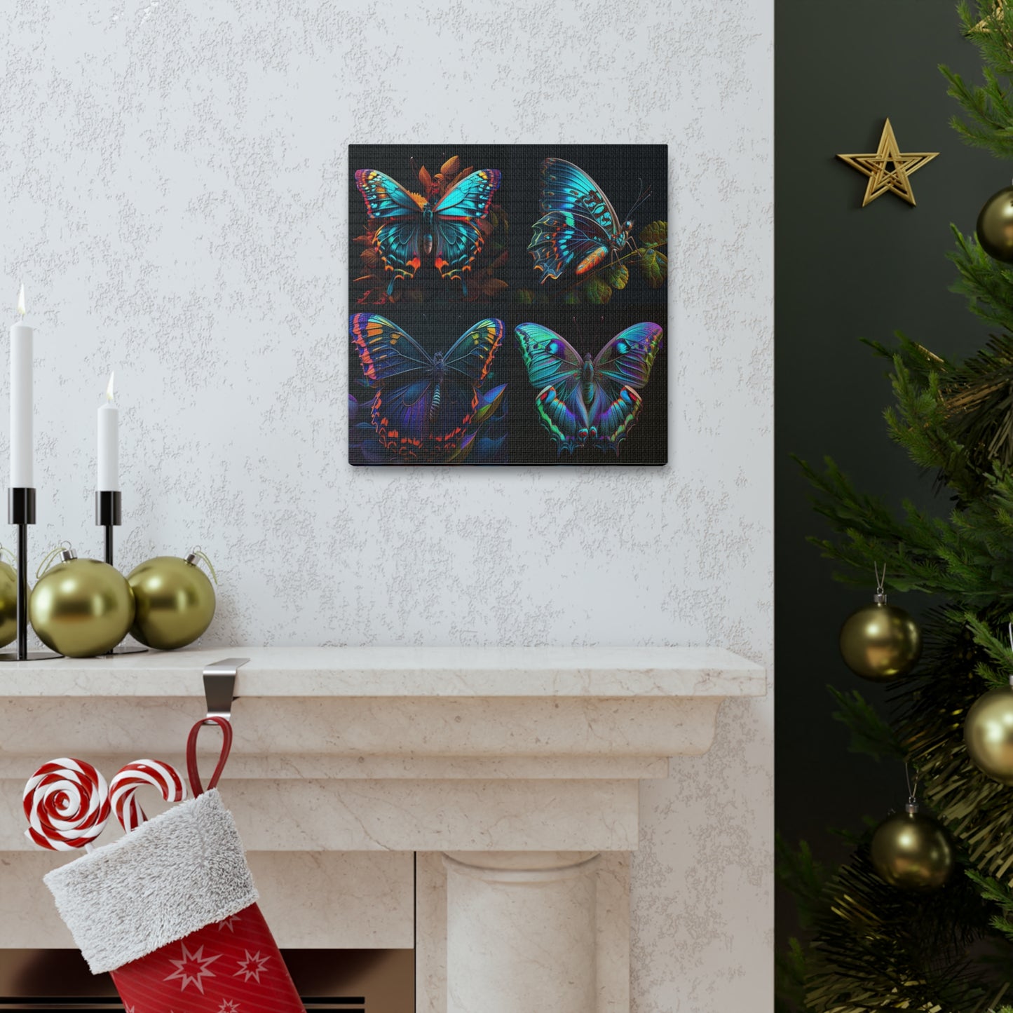 Canvas Gallery Wraps Hue Neon Butterfly 5