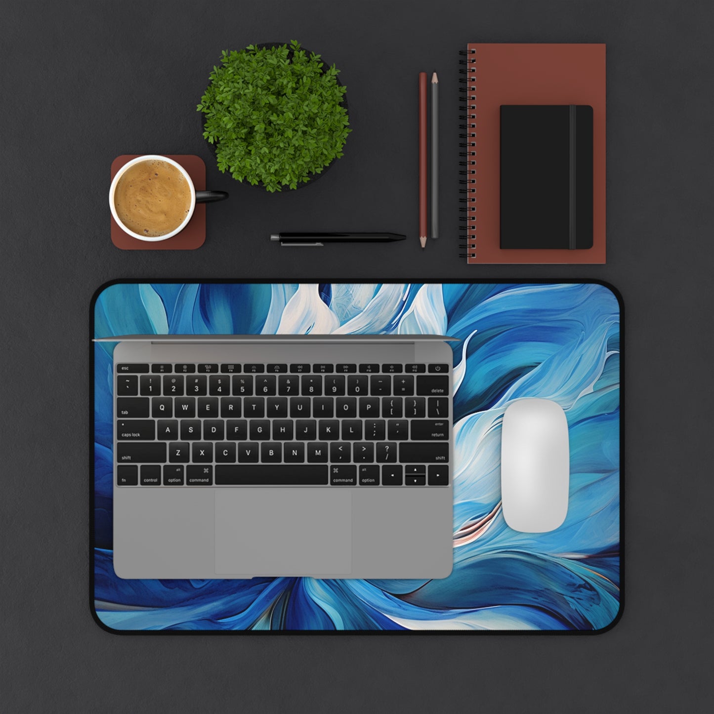 Desk Mat Blue Tluip Abstract 1