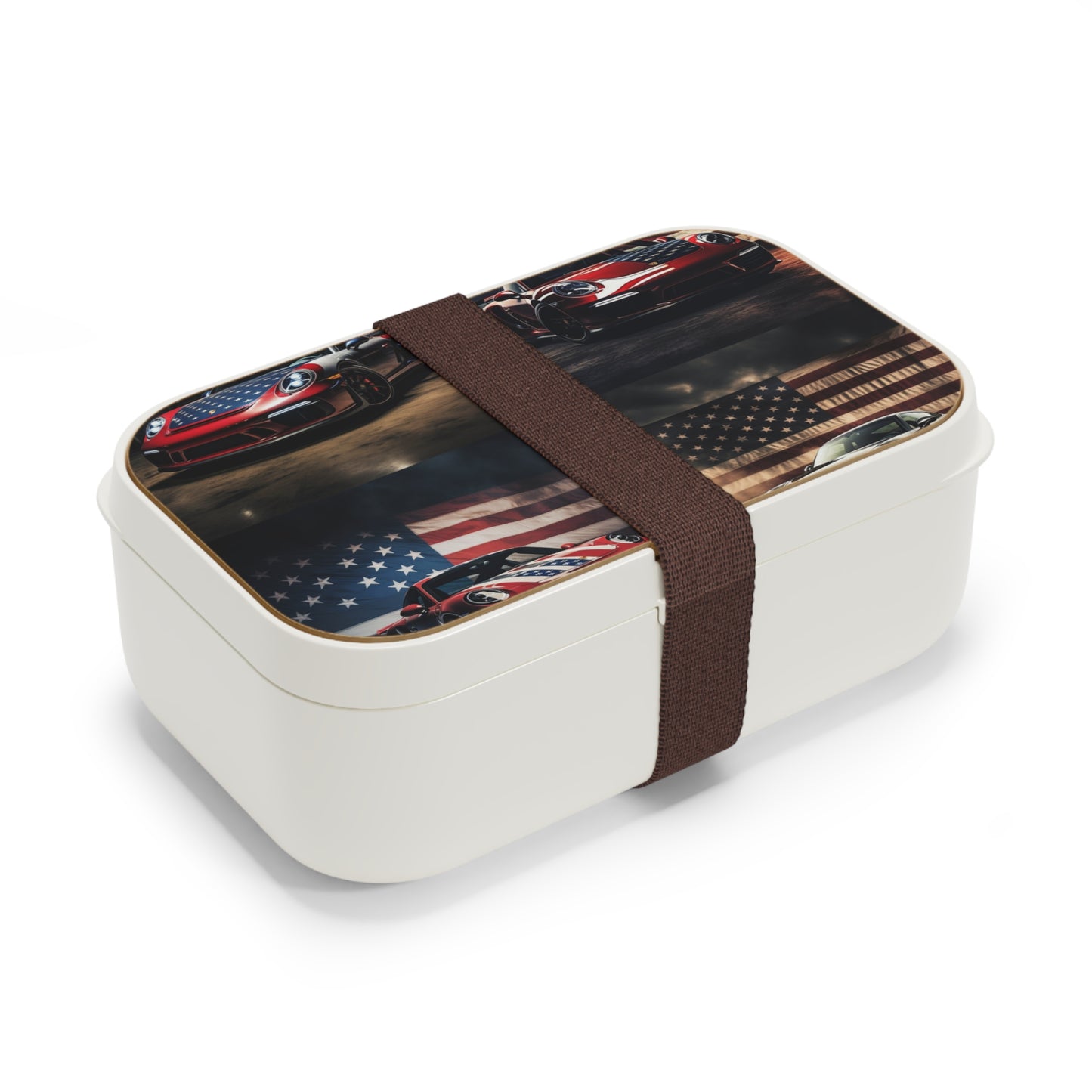 Bento Lunch Box American Flag Background Porsche 5