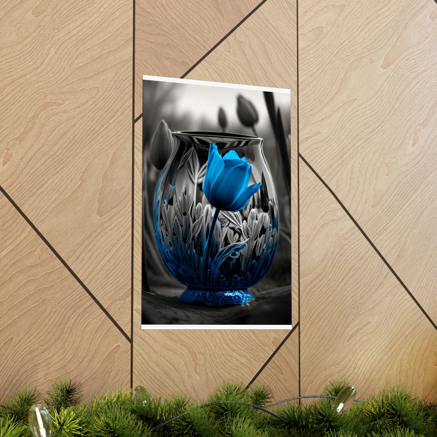 Premium Matte Vertical Posters Tulip Blue 1