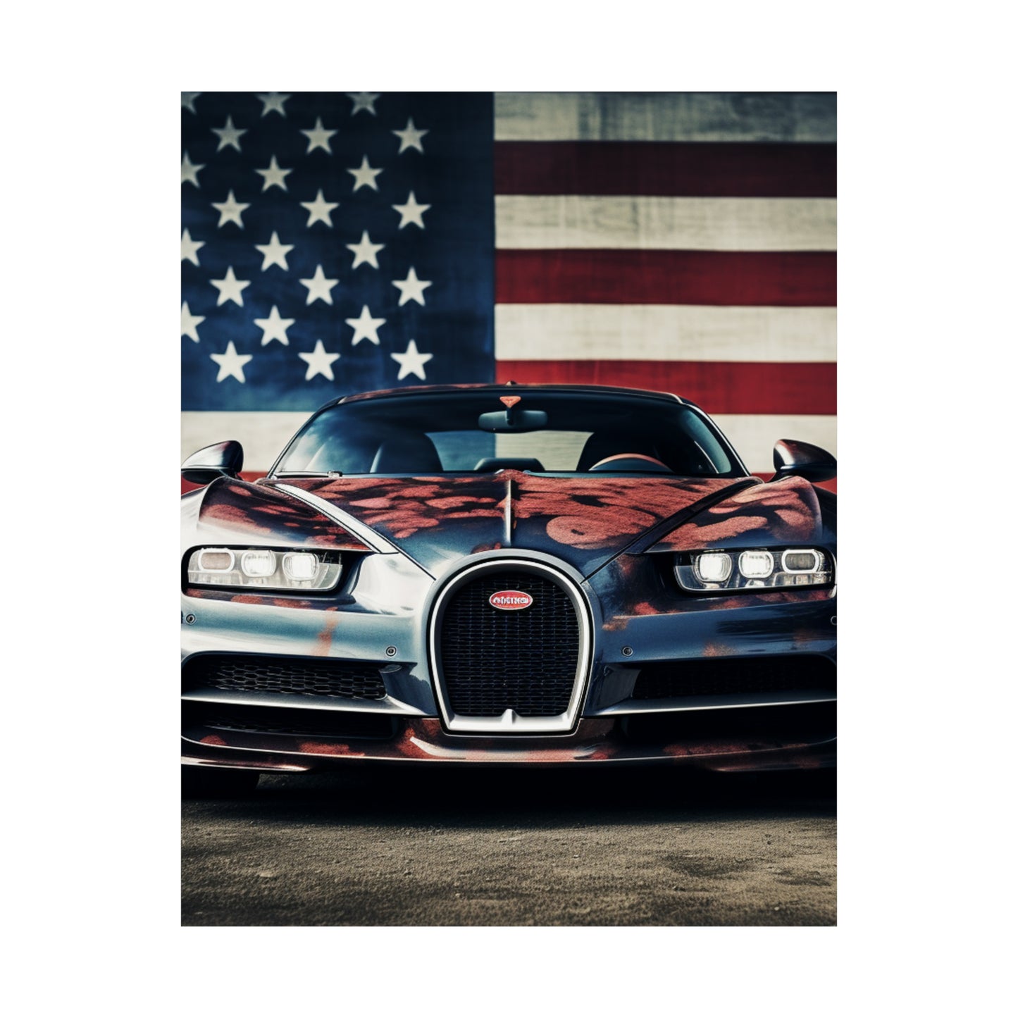 Premium Matte Vertical Posters Bugatti Flag 3