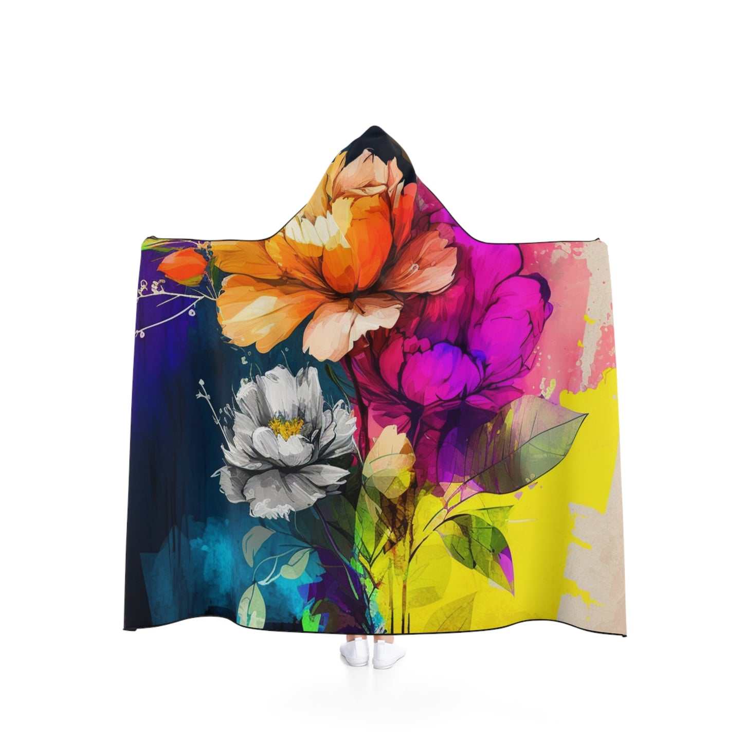 Hooded Blanket Bright Spring Flowers 4