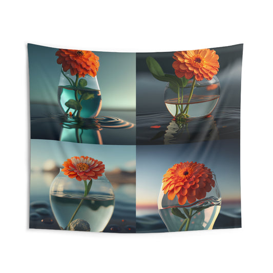Indoor Wall Tapestries Orange Zinnia 5