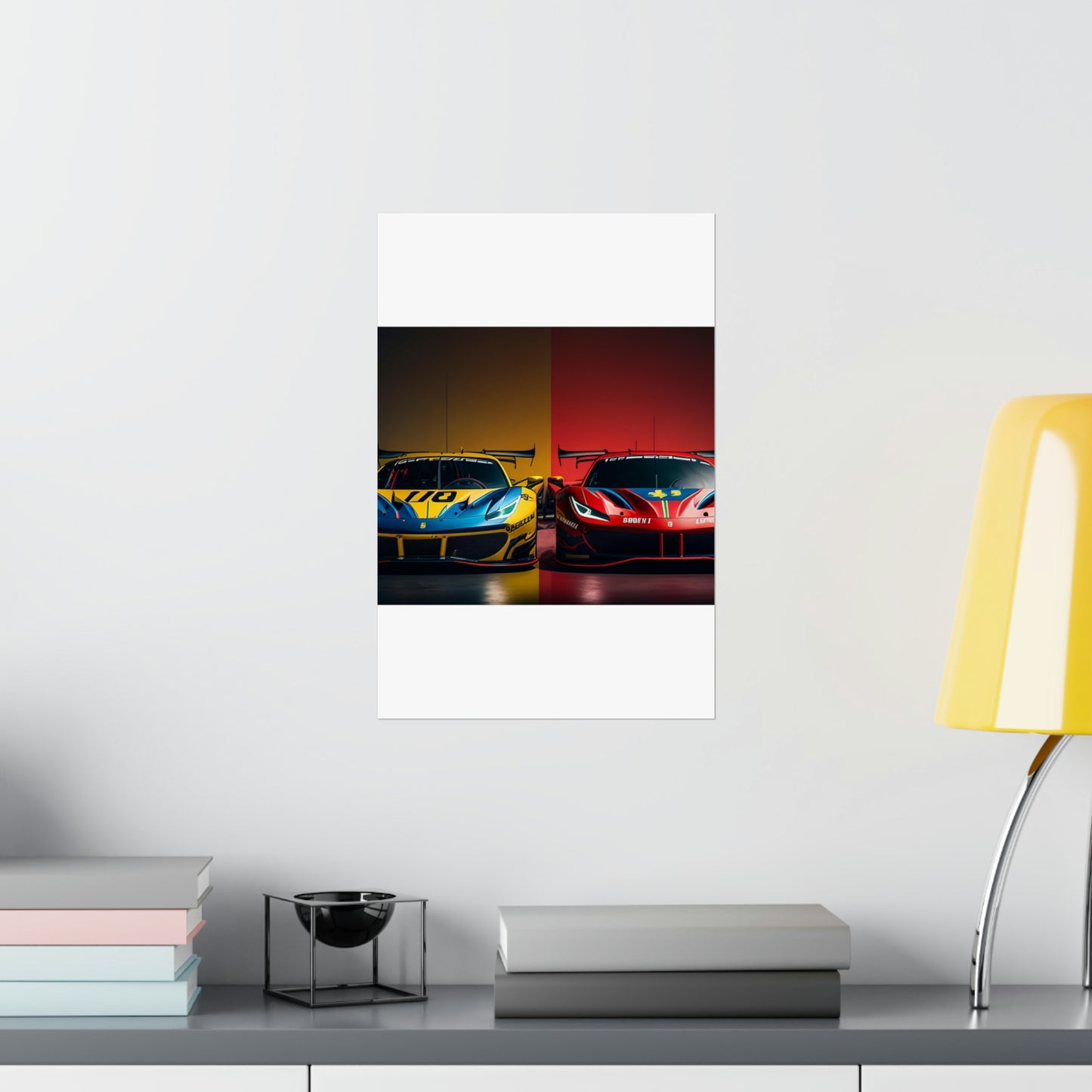 Premium Matte Vertical Posters Ferrari Red Blue 3