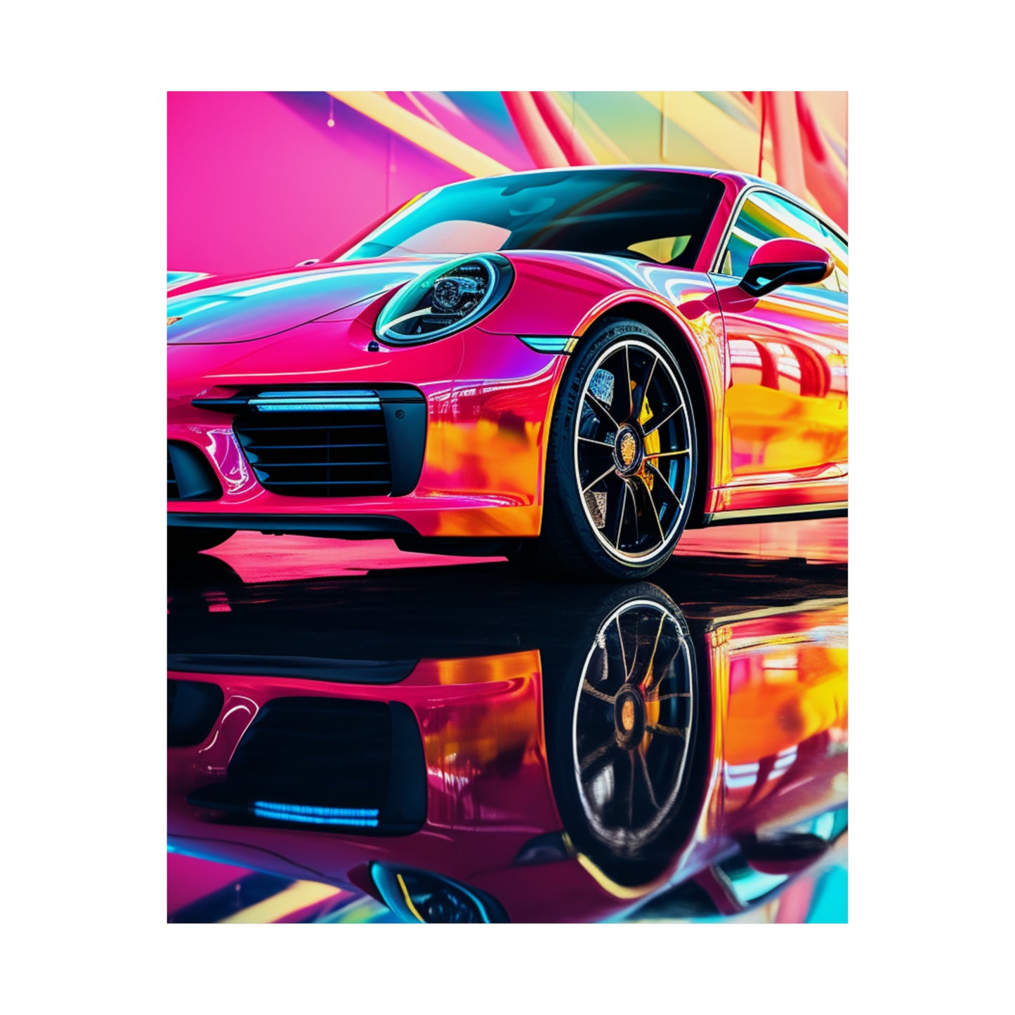 Premium Matte Vertical Posters Macro Porsche 4